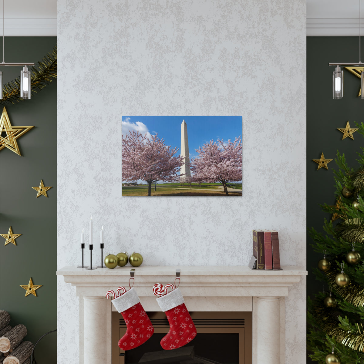 Mall Washington Blossom Festival Nature Wilderness Photography Canvas Wall Art for Home Decor Ready-to-Hang-Express Your Love Gifts