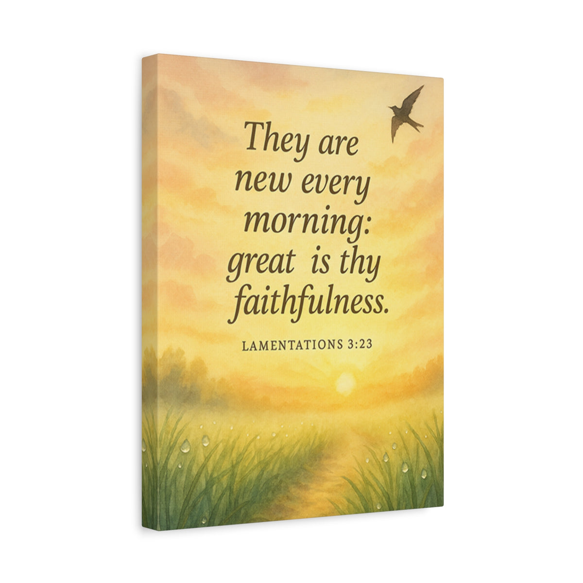 Bible Verse Canvas Lamentations 3:23 Christian Home Décor Wall Art Scripture Ready to Hang Faith Print-Express Your Love Gifts