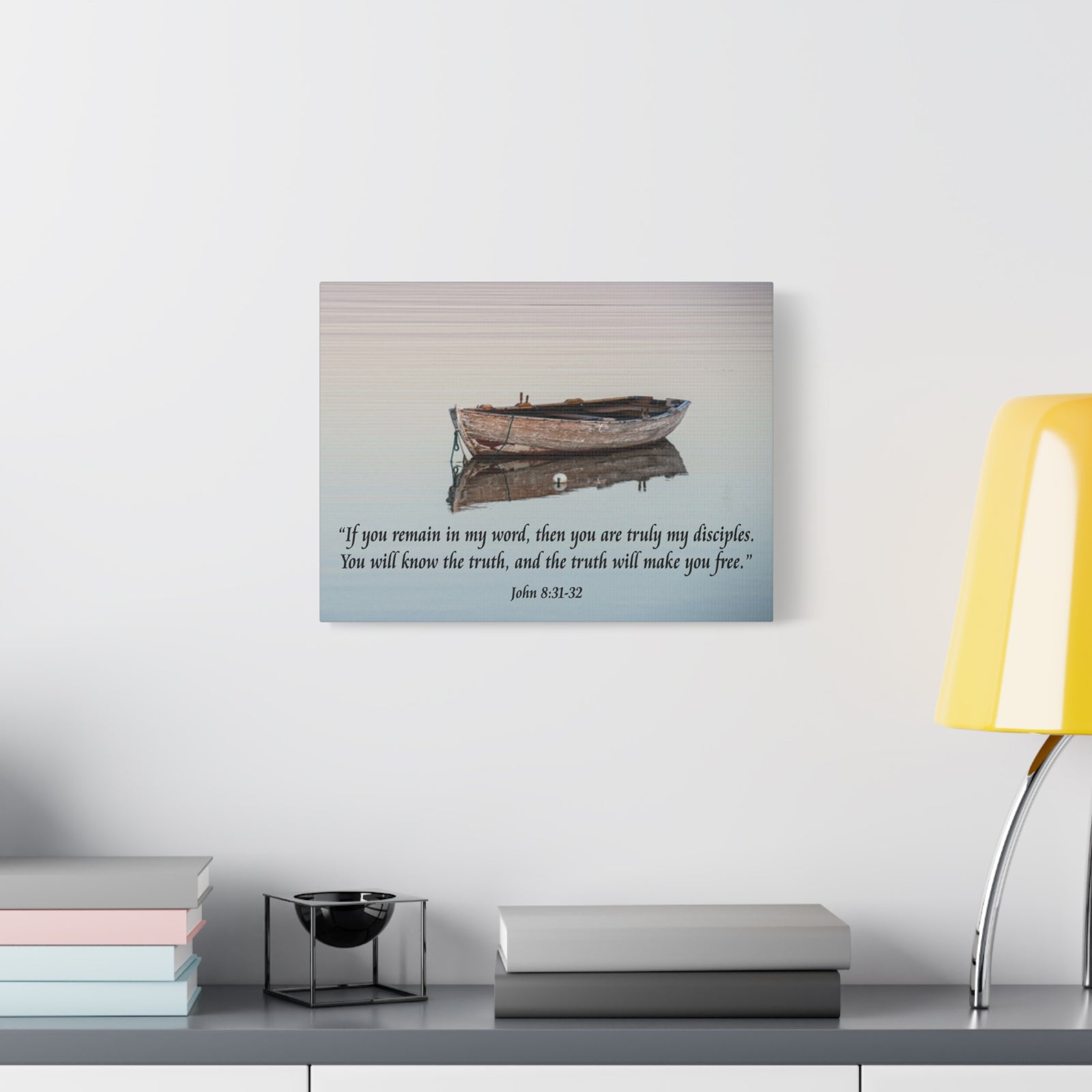 Scripture Walls John 8:31-32 Truth Will Make You Free Bible Verse Canvas Christian Wall Art Ready to Hang Unframed-Express Your Love Gifts