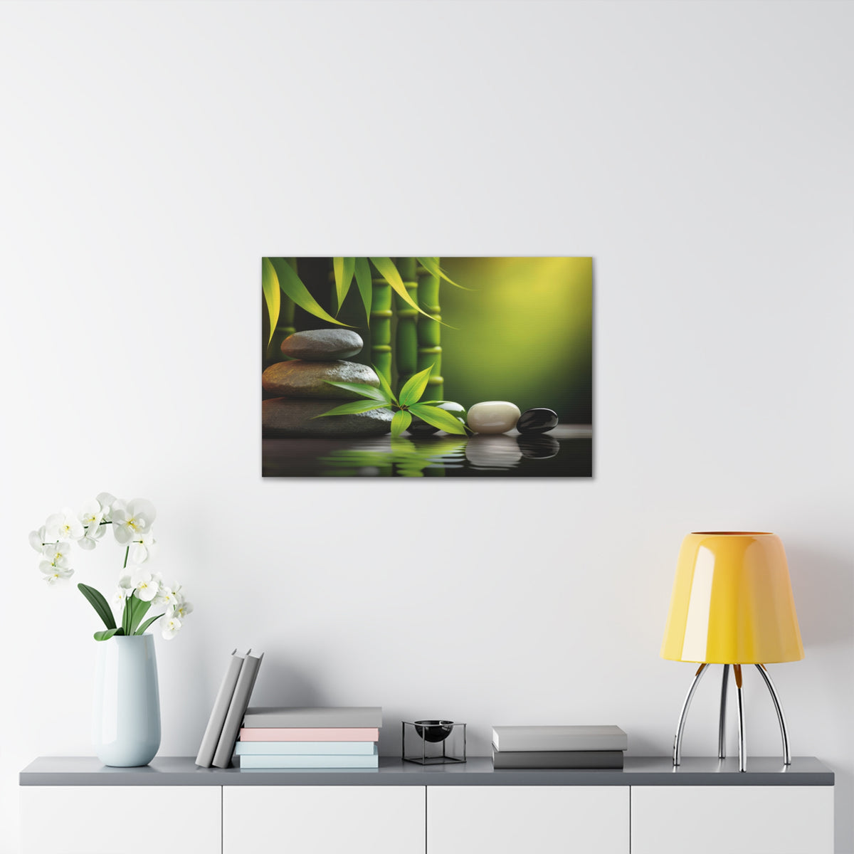 Spa Background with Stones Forest Floral Nature Photography Canvas Wall Art for Home Decor Ready-to-Hang-Express Your Love Gifts