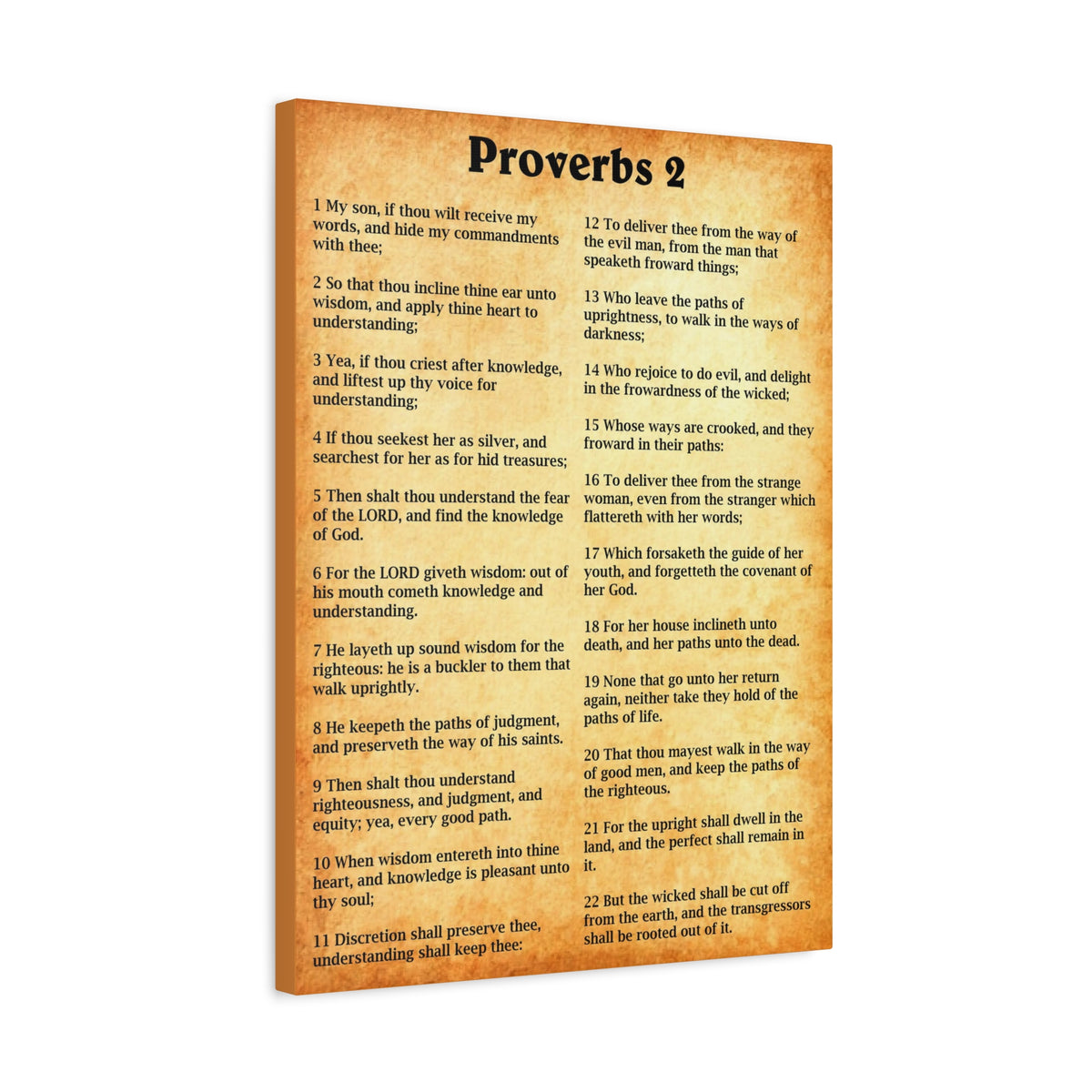Scripture Walls Proverbs Chapter 2 Gold Bible Canvas Christian Wall Art Ready to Hang Unframed-Express Your Love Gifts