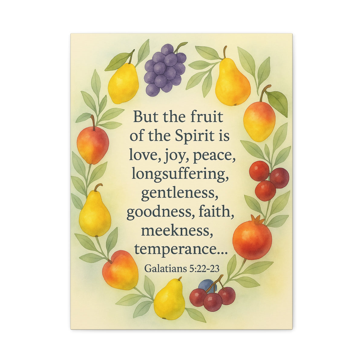 Bible Verse Canvas Galatians 5:22-23 Christian Home Décor Wall Art Scripture Ready to Hang Faith Print-Express Your Love Gifts