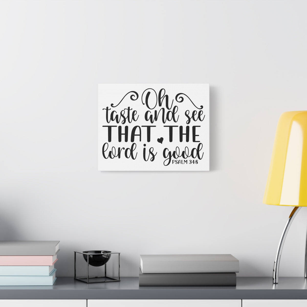 Scripture Canvas Oh Taste And See That Psalm 34:8 Christian Wall Art Bible Verse Print Ready To Hang-Express Your Love Gifts