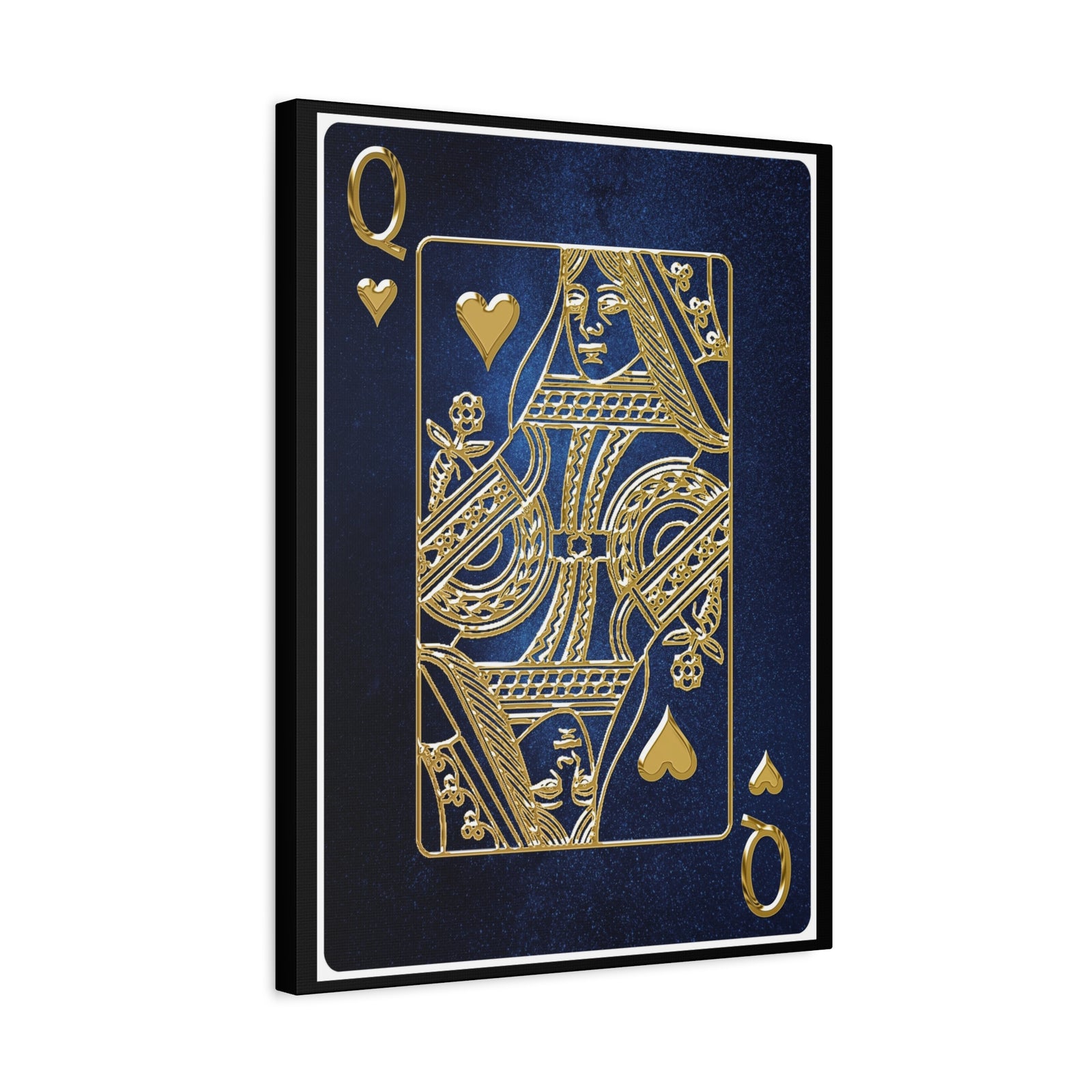Queen Of Hearts Space Background Playing Card Canvas Wall Art for Home Decor Ready-to-Hang-Express Your Love Gifts