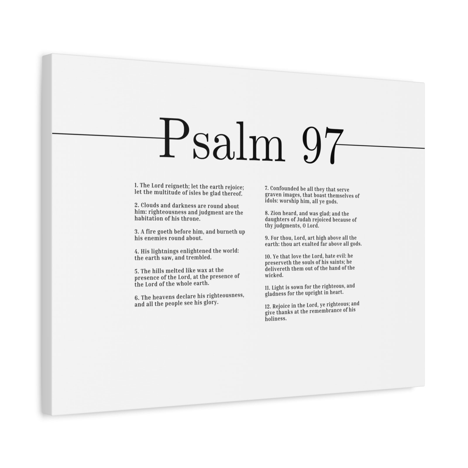 Scripture Canvas The Lord Reigneth Psalm 97 Christian Wall Art Bible Verse Print Ready to Hang-Express Your Love Gifts