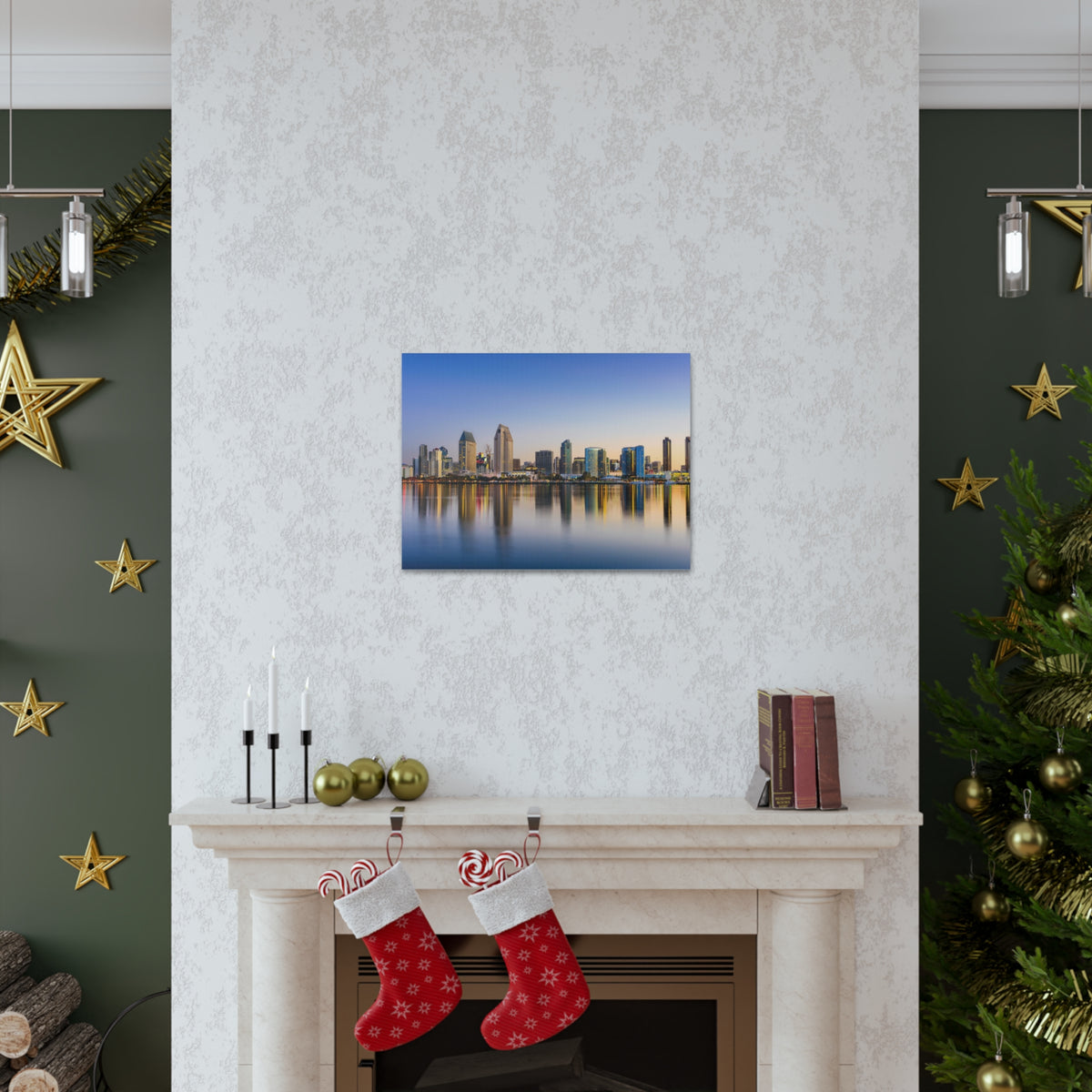 San Diego Daytime Skyline Canvas Artwork High-Quality Breathtaking Stunning Cityscape for Home Decor Ready to Hang-Express Your Love Gifts