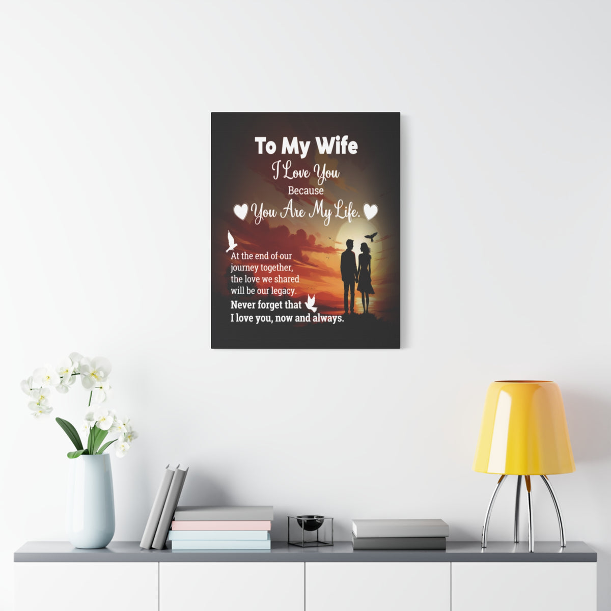To My Wife Sunset Romance Canvas Wall Art - Heartfelt Gift of Love & Legacy-Express Your Love Gifts