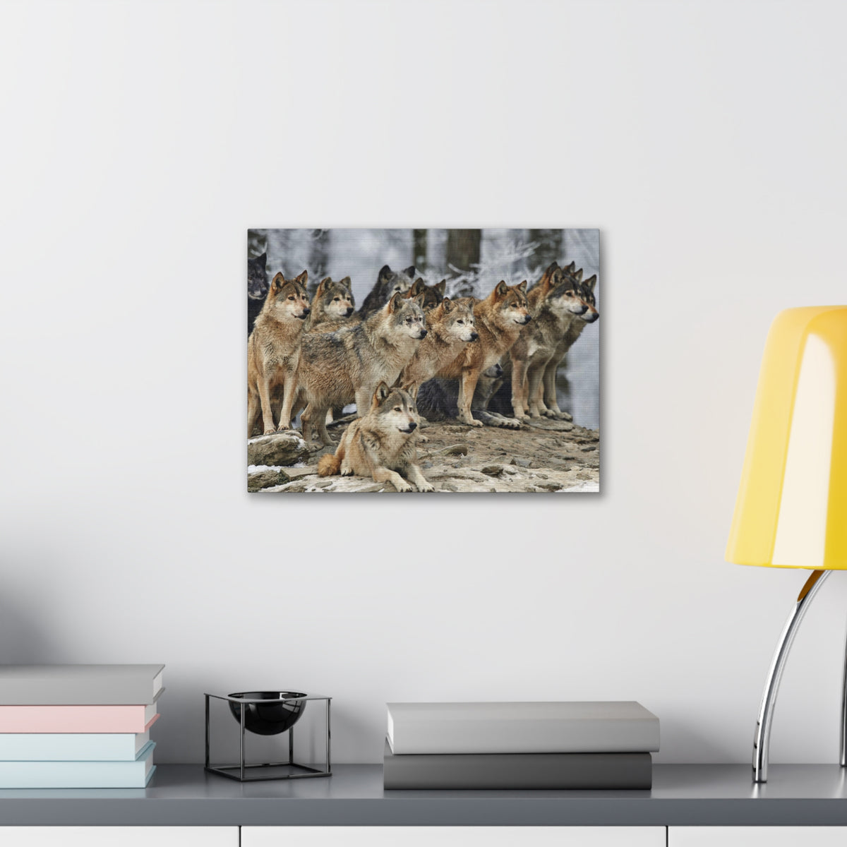 Wolf Pack Ready To Hang Stretched Canvas Wall Art-Express Your Love Gifts