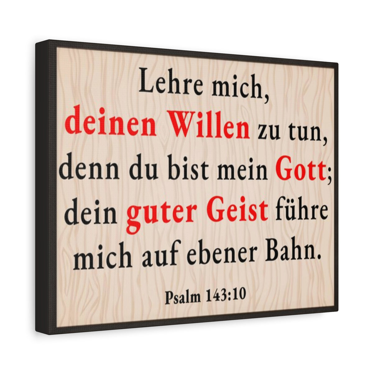 Scripture Walls Psalm 143:10 Doing Your Will German Bible Verse Canvas Christian Wall Art Ready to Hang Unframed-Express Your Love Gifts