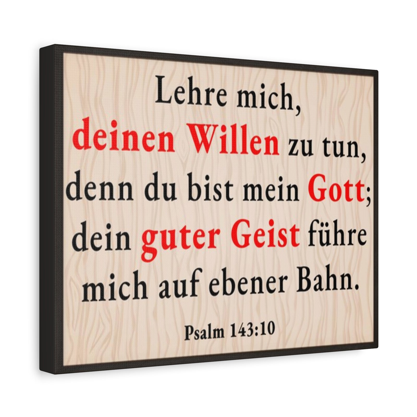 Scripture Walls Psalm 143:10 Doing Your Will German Bible Verse Canvas Christian Wall Art Ready to Hang Unframed-Express Your Love Gifts