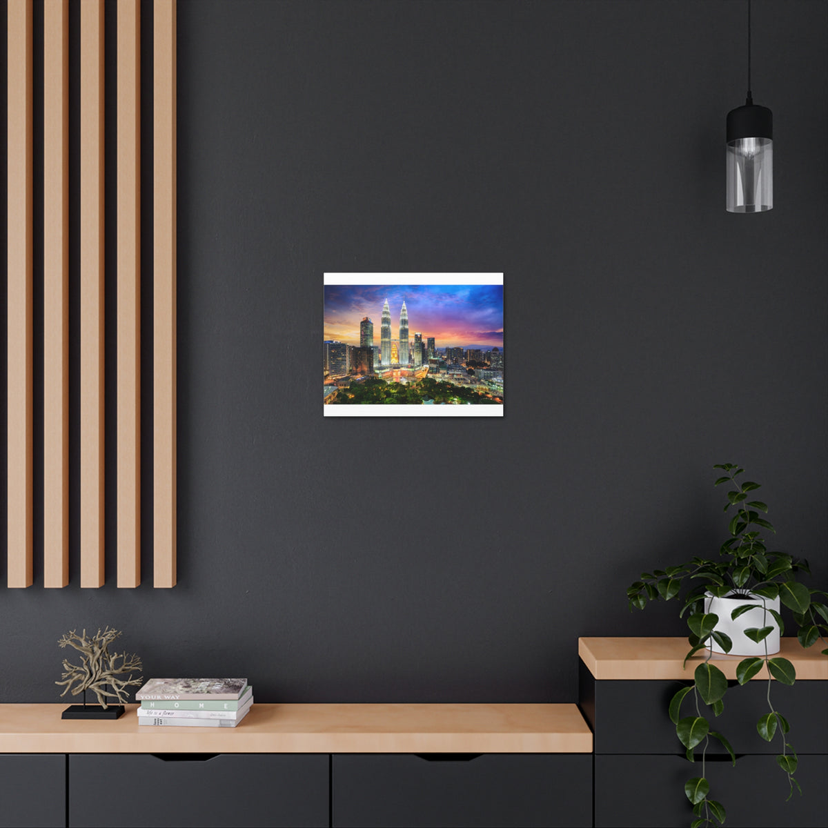 Kuala Lumpur Night Skyline Canvas Artwork High-Quality Breathtaking Stunning Cityscape for Home Decor Ready to Hang-Express Your Love Gifts