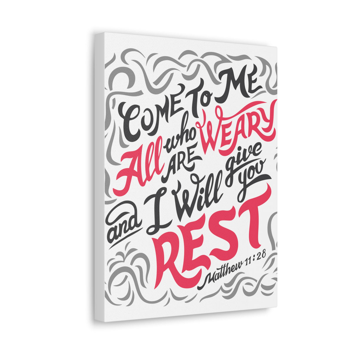Scripture Canvas Come To Me All Matthew 11:28 Christian Wall Art Bible Verse Print Ready To Hang-Express Your Love Gifts