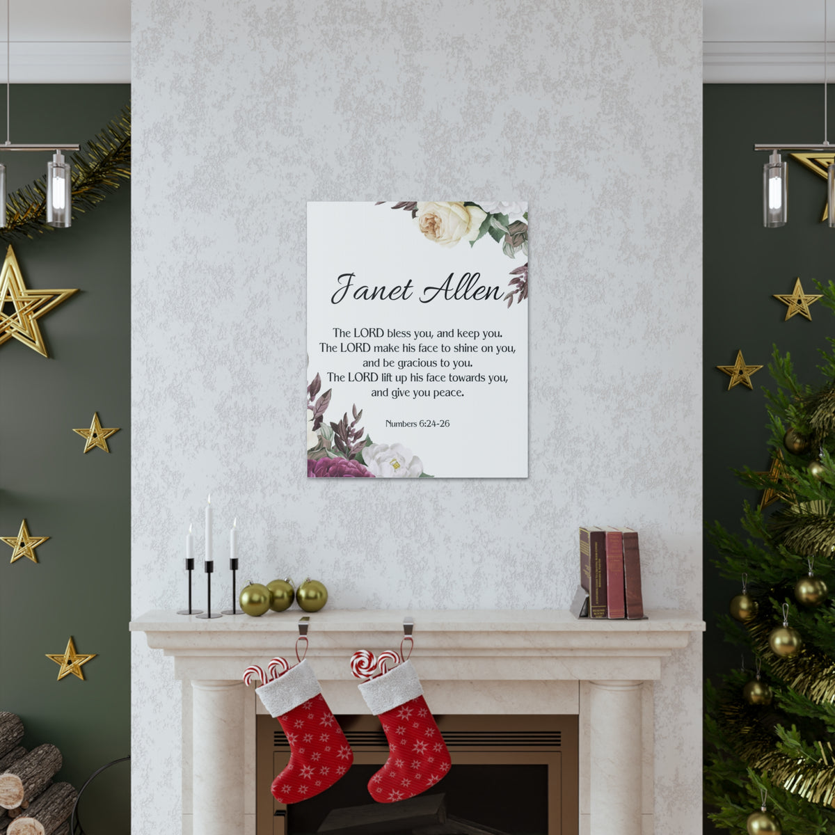 Scripture Walls Personalized Numbers 6:24-26 Bible Chapter Canvas Christian Wall Art Ready to Hang-Express Your Love Gifts