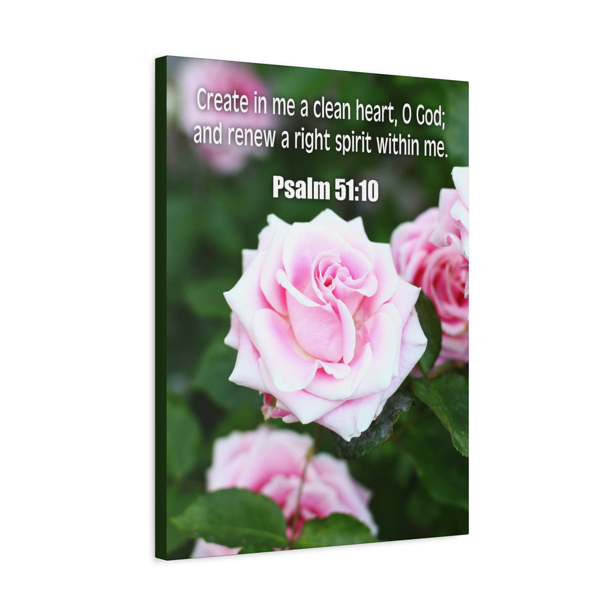 Scripture Canvas Create In Me Psalm 51:10 Christian Wall Art Bible Verse Print Ready to Hang-Express Your Love Gifts