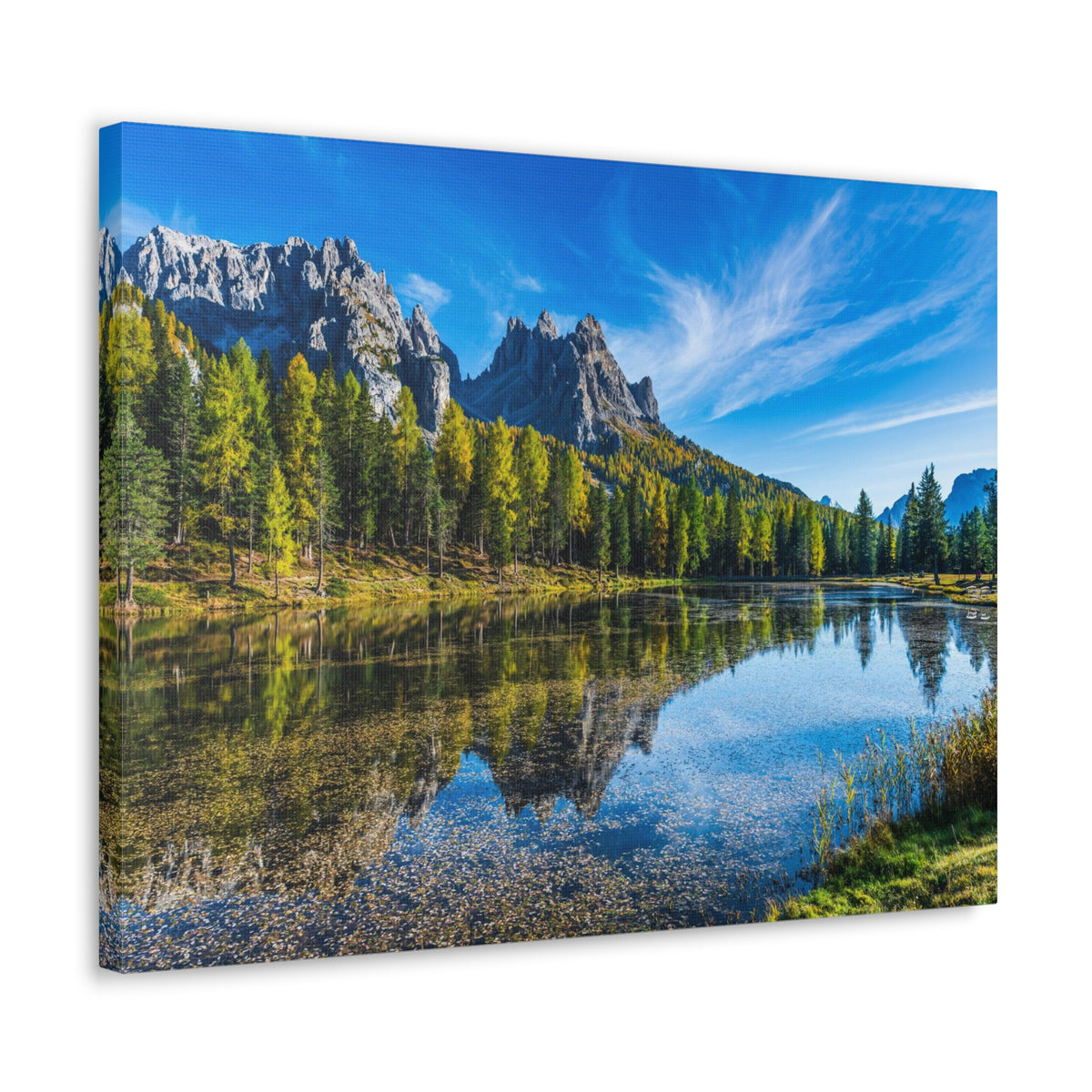 Valley Mountain Lake Nature Wilderness Photography Canvas Wall Art for Home Decor Ready-to-Hang-Express Your Love Gifts