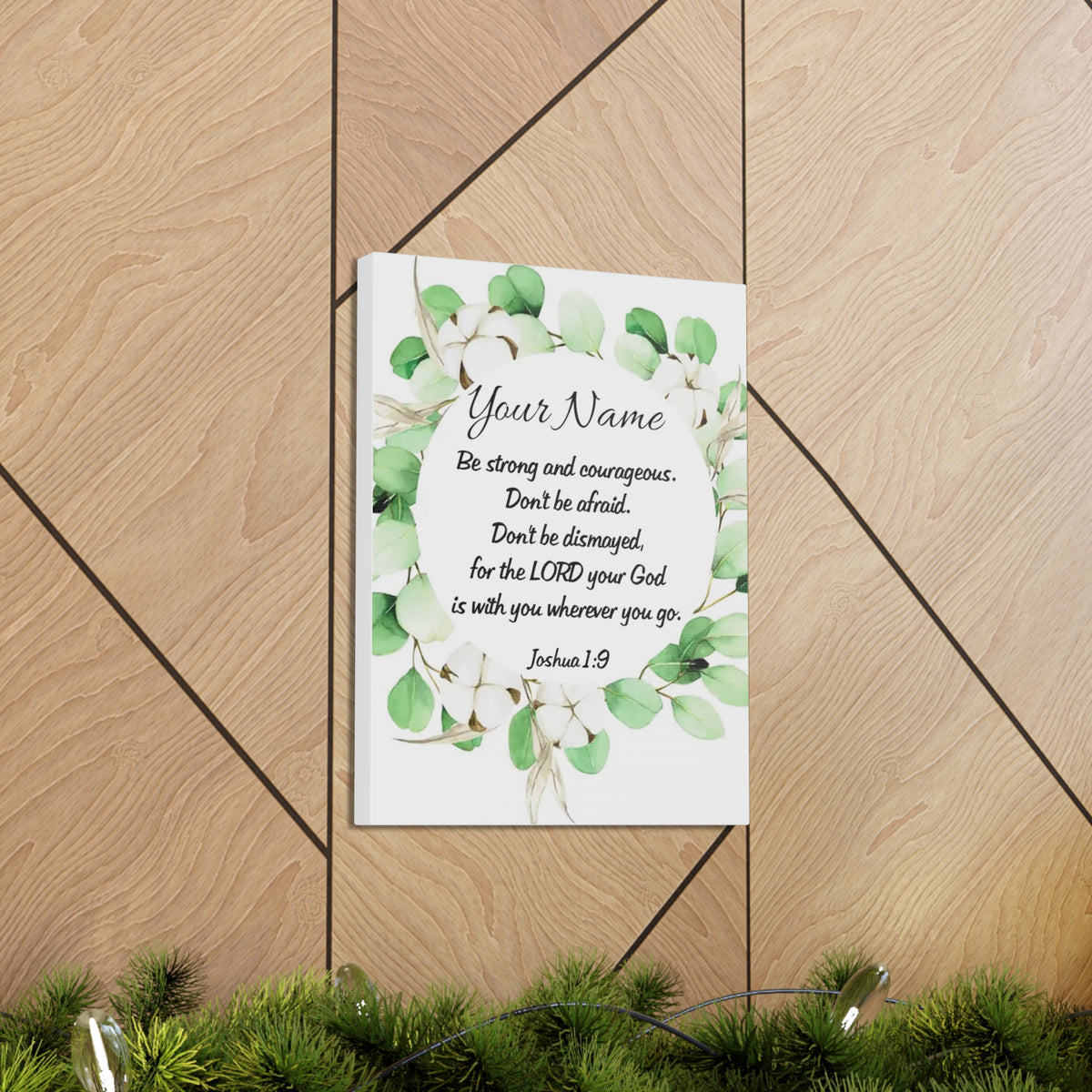 Scripture Walls Personalized Joshua 1:9 Bible Chapter Canvas Christian Wall Art Ready to Hang-Express Your Love Gifts