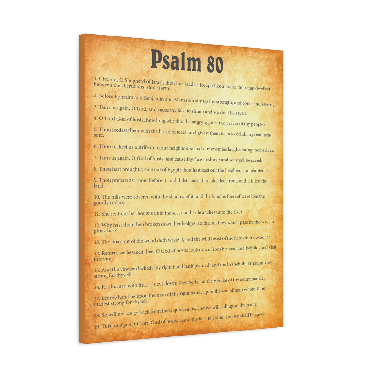 Scripture Walls Psalm 80 Gold Bible Chapter Canvas Christian Wall Art Ready to Hang-Express Your Love Gifts