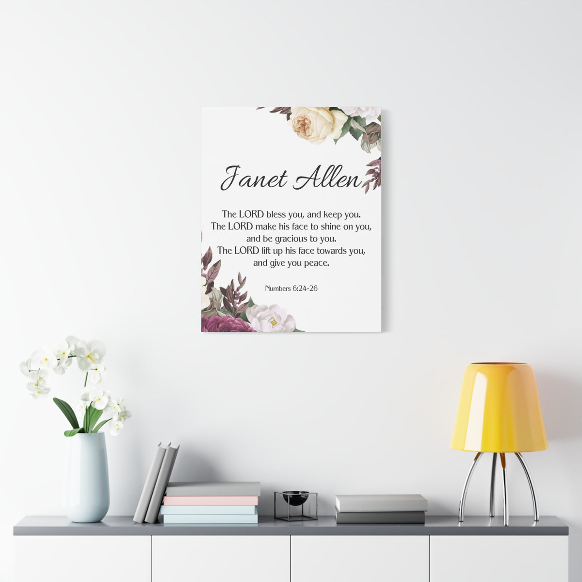 Scripture Walls Personalized Numbers 6:24-26 Bible Chapter Canvas Christian Wall Art Ready to Hang-Express Your Love Gifts