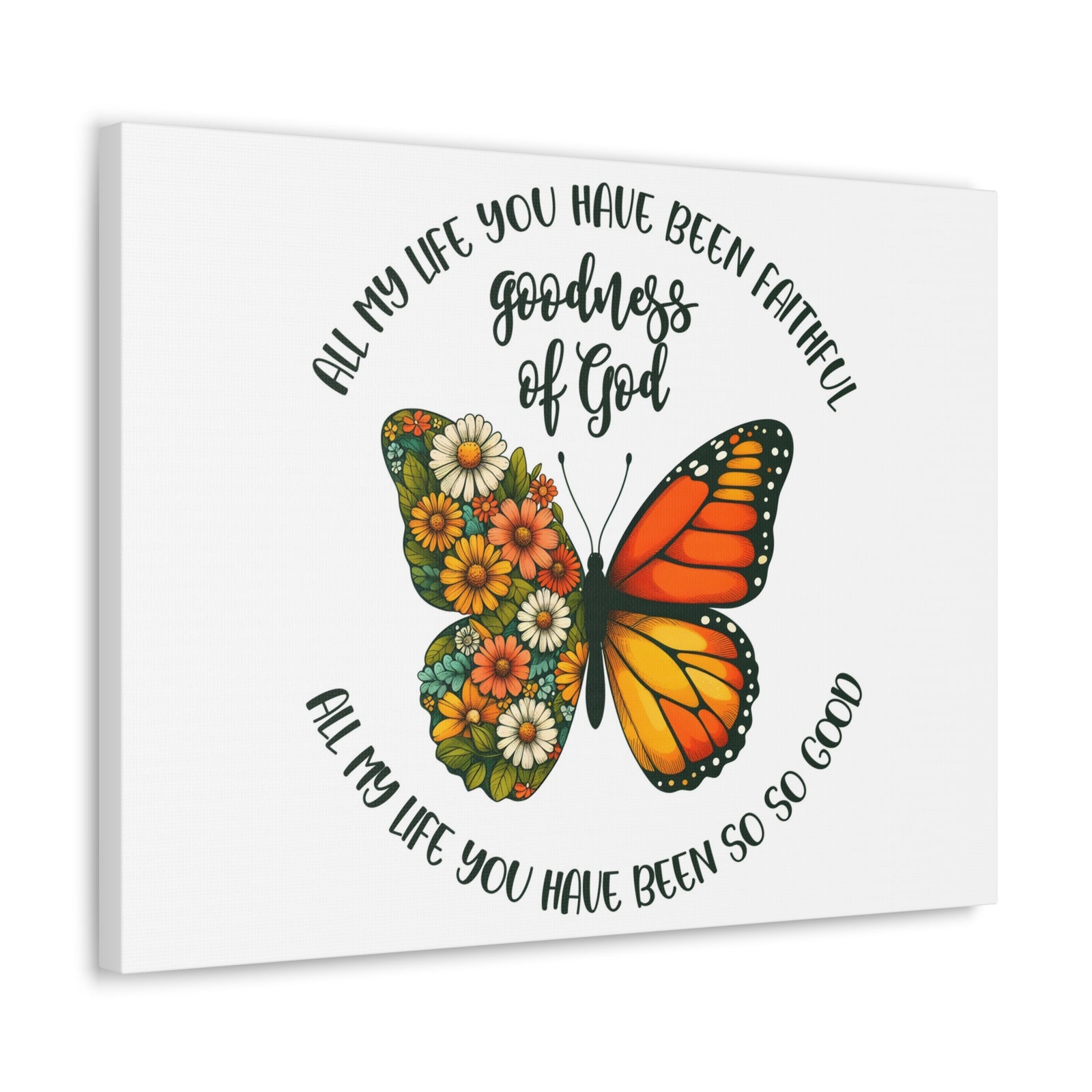 Scripture Walls Goodness of God Butterfly Bible Verse Canvas Christian Wall Art Ready to Hang Unframed-Express Your Love Gifts