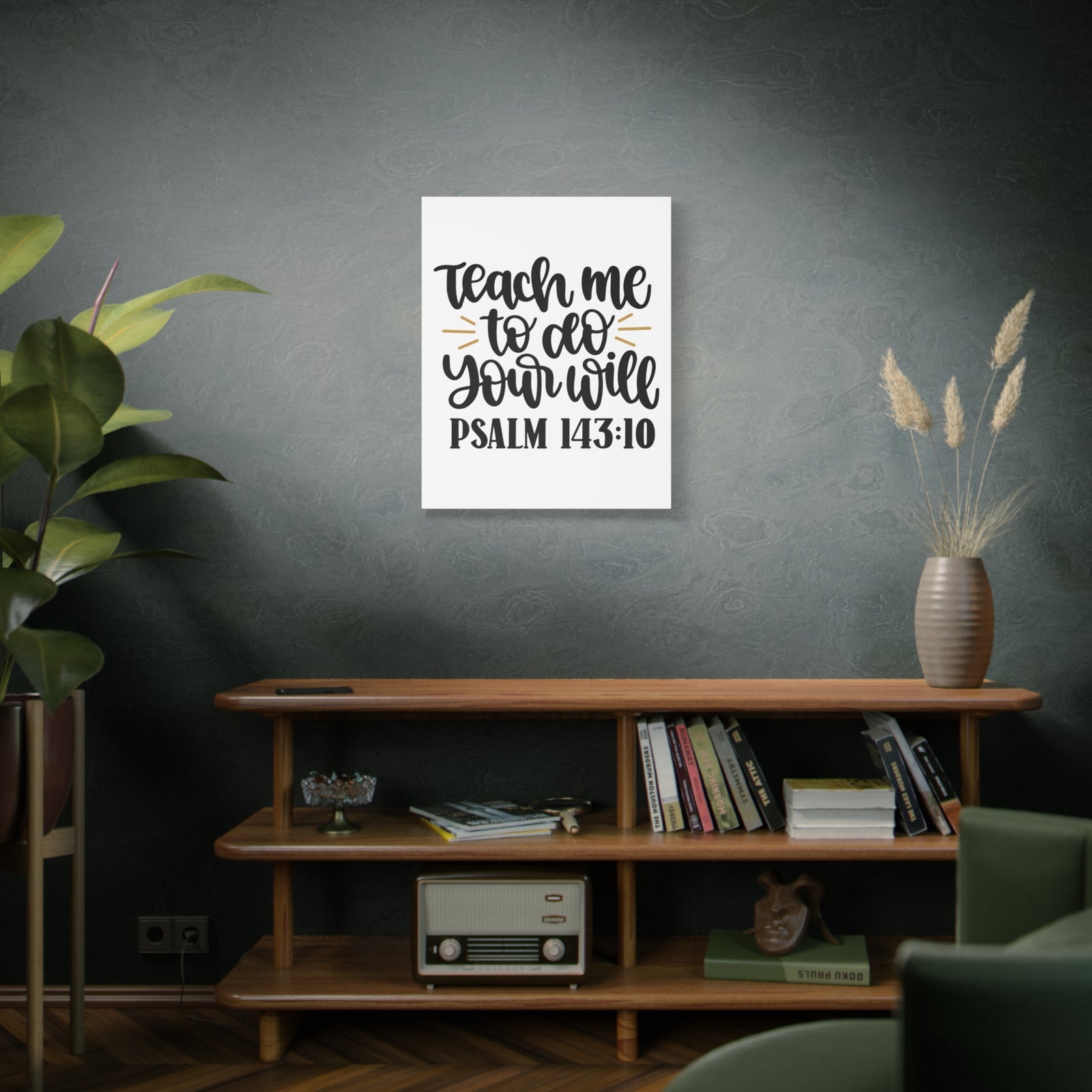 Scripture Canvas Teach Me Psalm 143:10 Christian Wall Art Bible Verse Print Ready to Hang-Express Your Love Gifts