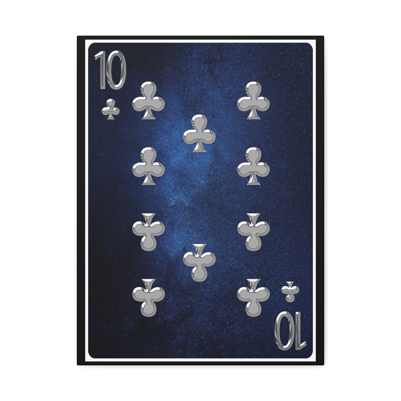 Ten Of Clubs Space Background Playing Card Canvas Wall Art for Home Decor Ready-to-Hang-Express Your Love Gifts