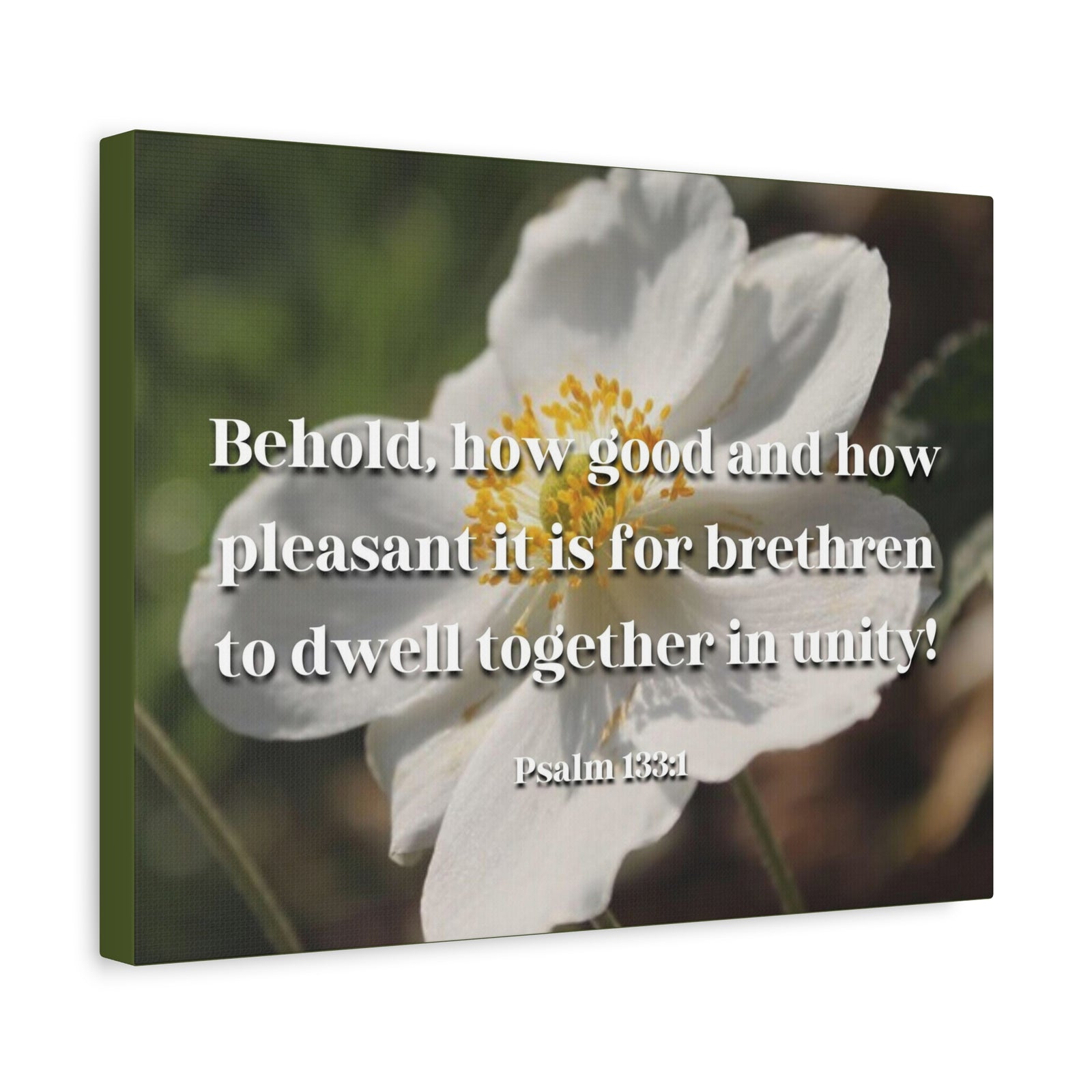 Scripture Canvas Dwell Together In Unity Psalm 13:31 Christian Wall Art Bible Verse Print Ready to Hang-Express Your Love Gifts