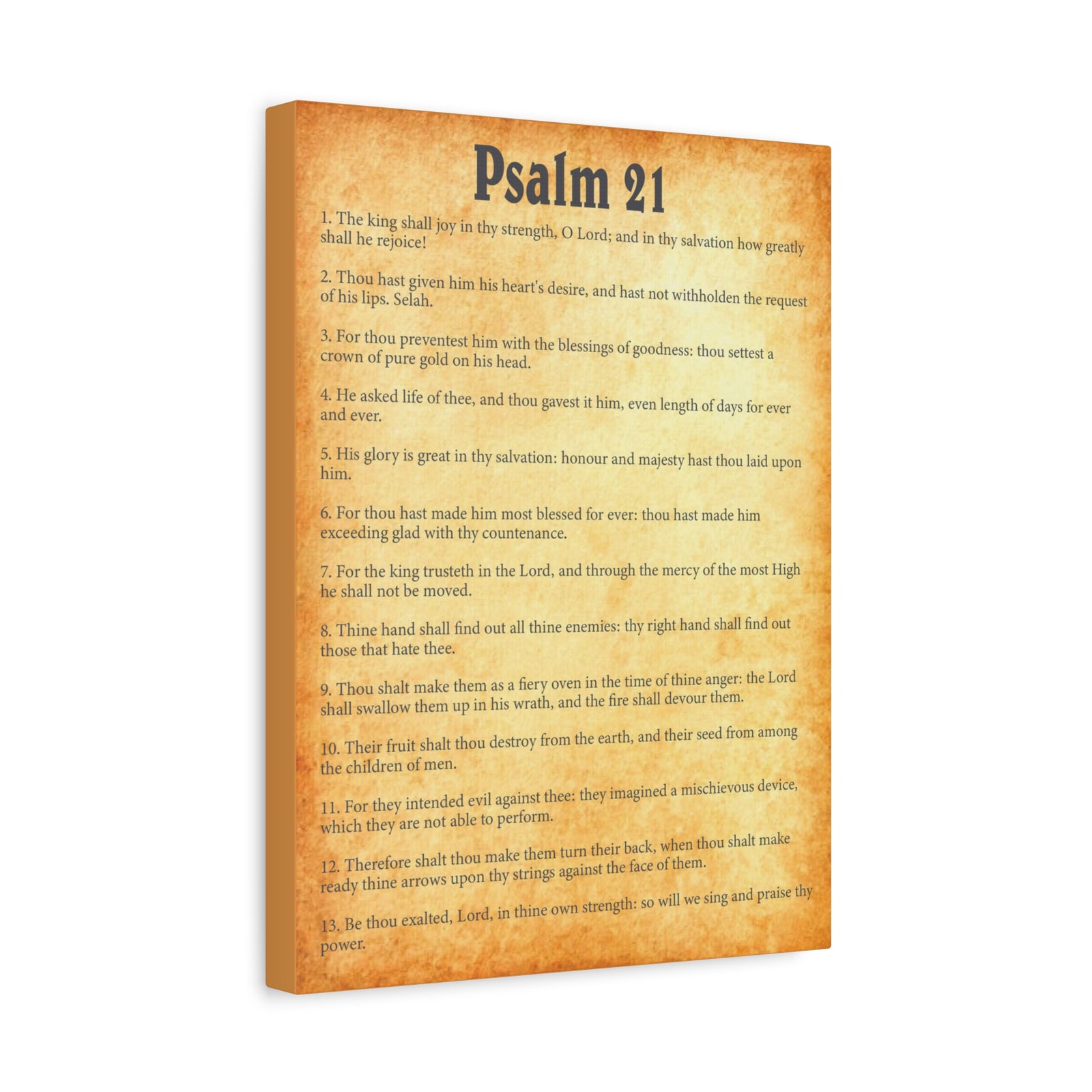 Scripture Walls Psalm 21 Gold Bible Chapter Canvas Christian Wall Art Ready to Hang-Express Your Love Gifts