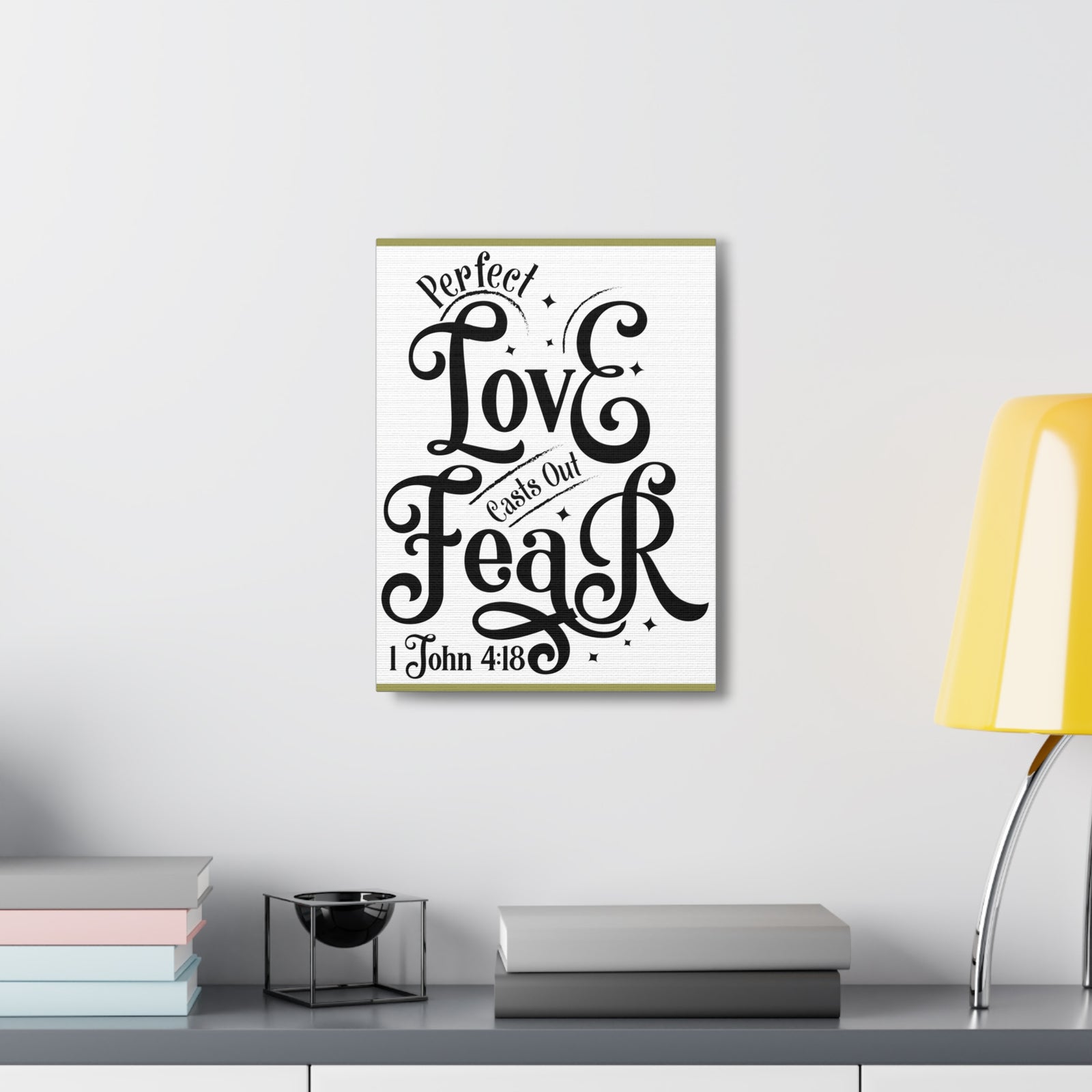 Scripture Walls Perfect Love Casts Out Fear 1 John 4:18 Bible Verse Canvas Christian Wall Art Ready To Hang-Express Your Love Gifts
