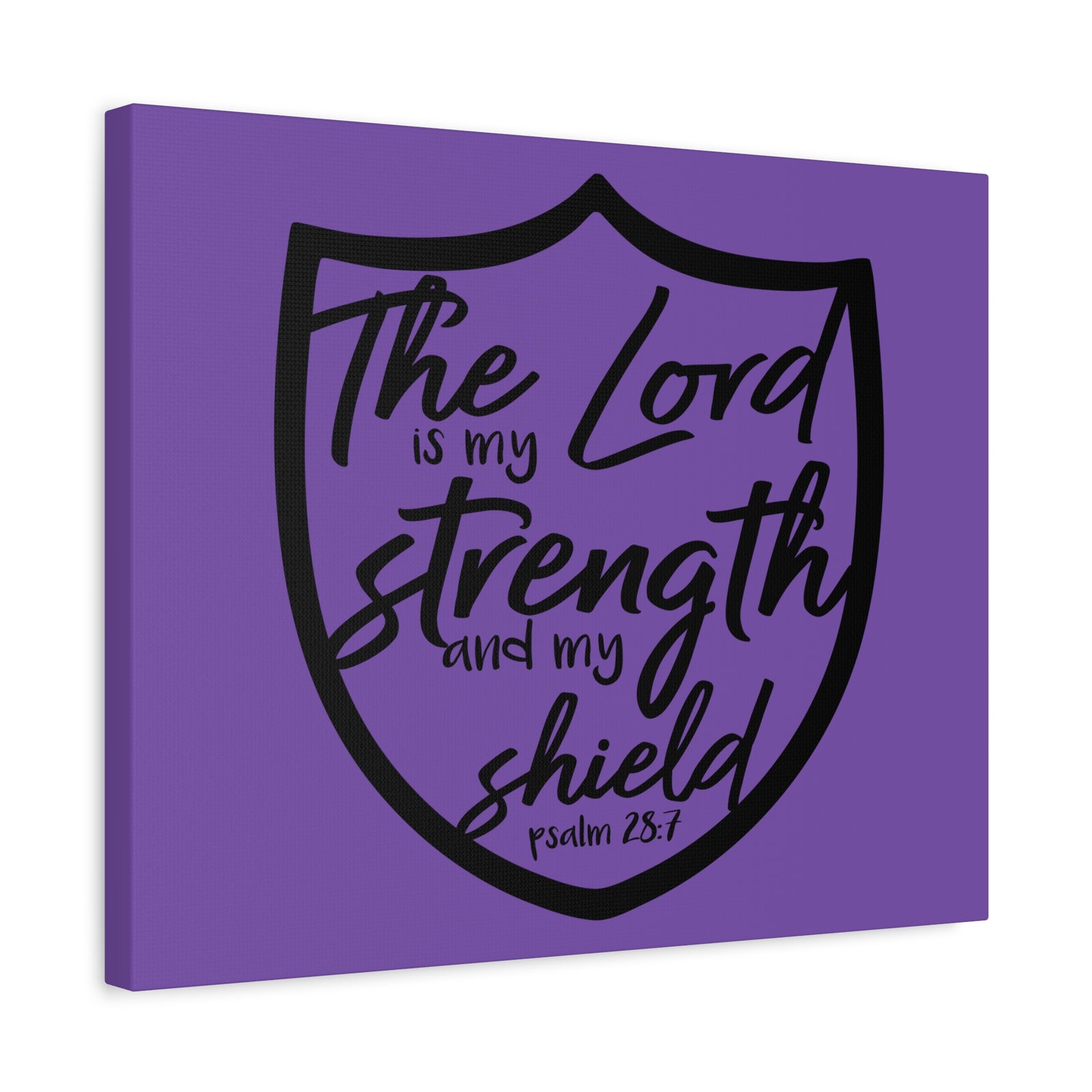 Scripture Canvas The Lord Is Psalm 28:7 Christian Wall Art Bible Verse Print Ready to Hang-Express Your Love Gifts