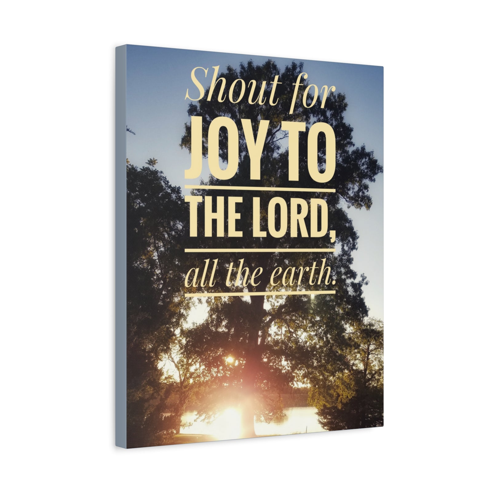 Scripture Canvas Joy To The Lord Psalms 100:1 Christian Wall Art Bible Verse Print Ready to Hang-Express Your Love Gifts