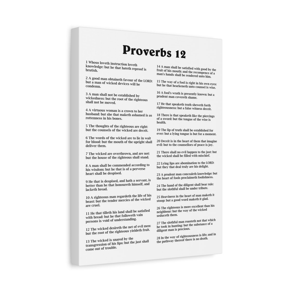 Scripture Walls Proverbs Chapter 12 White Bible Canvas Christian Wall Art Ready to Hang Unframed-Express Your Love Gifts