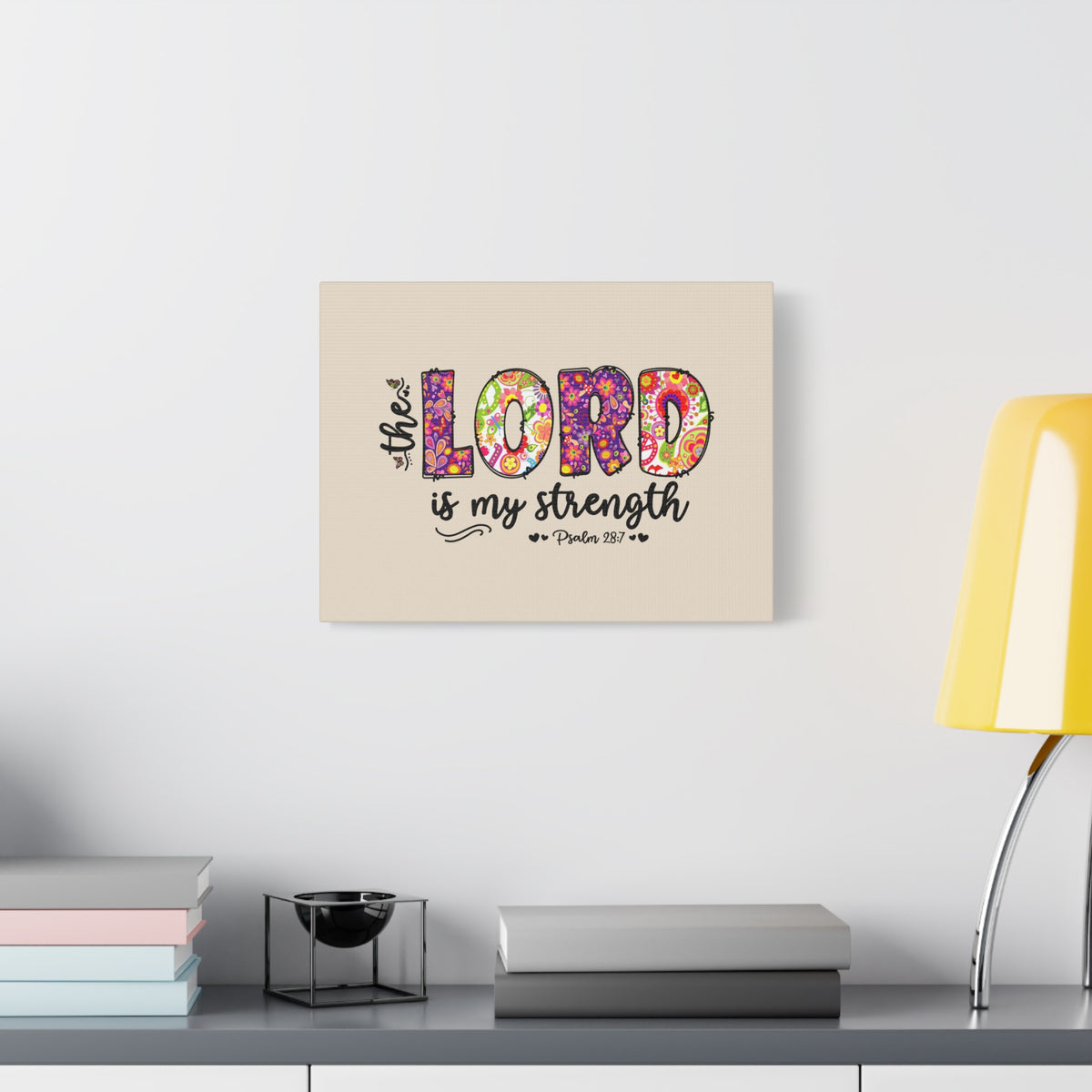 Scripture Walls My Strength Psalm 28:7 Bible Verse Canvas Christian Wall Art Ready to Hang-Express Your Love Gifts