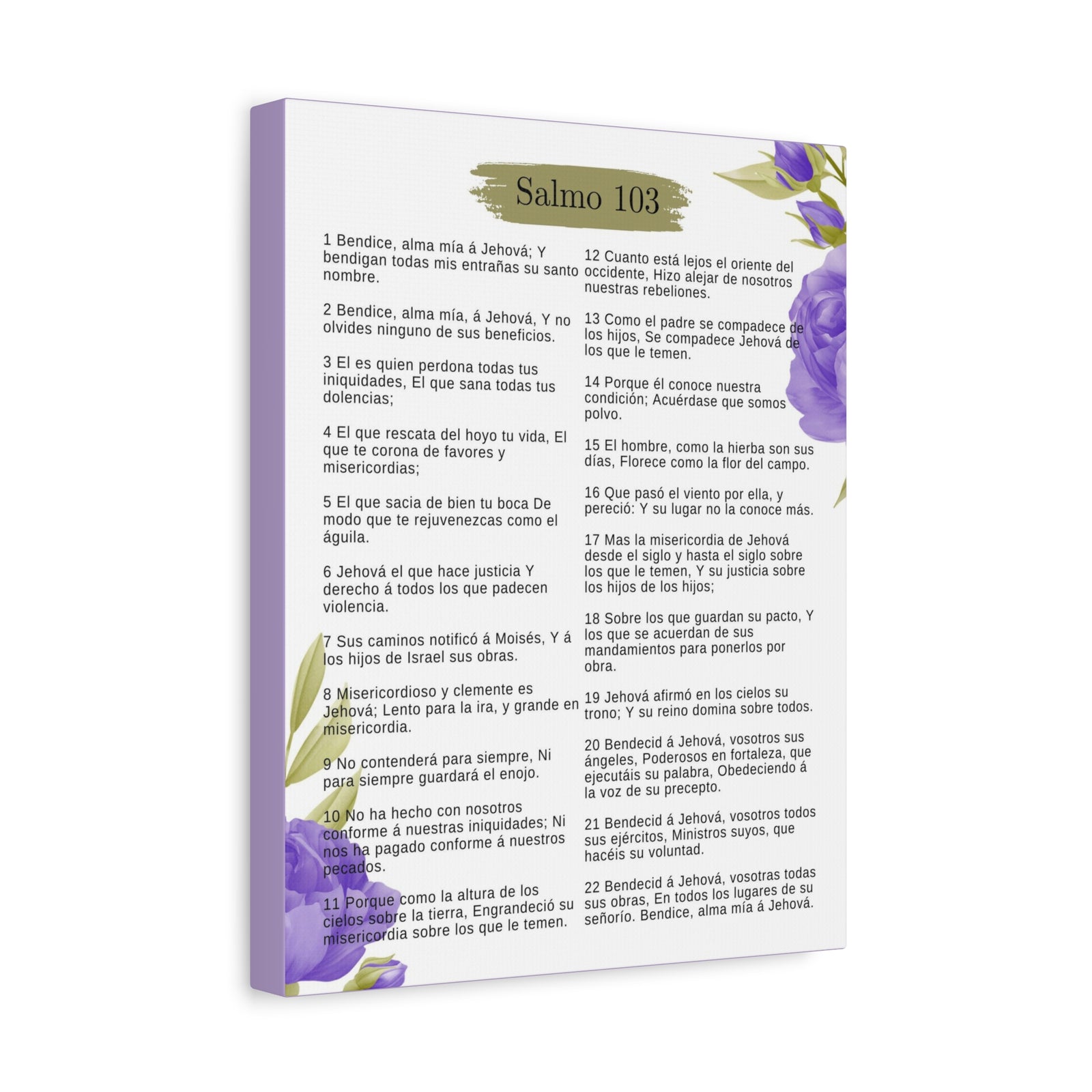 Salmo 103 Impresión De Arte Cristiano en la Pared Lista Para Colgar-Express Your Love Gifts