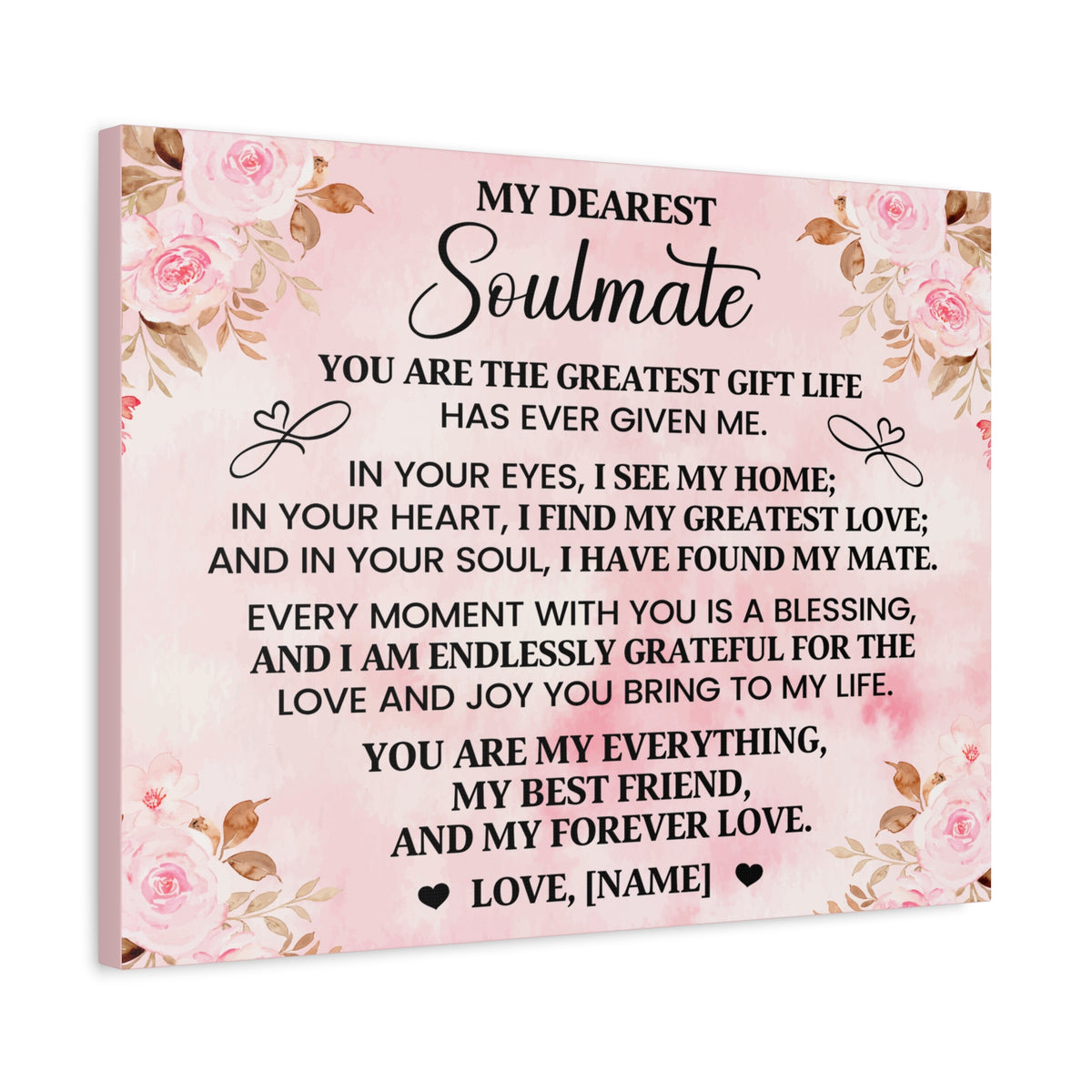 Personalized You Are The Greatest Gift Romantic Inspirational Print Ready to Hang Artwork Unframed-Express Your Love Gifts