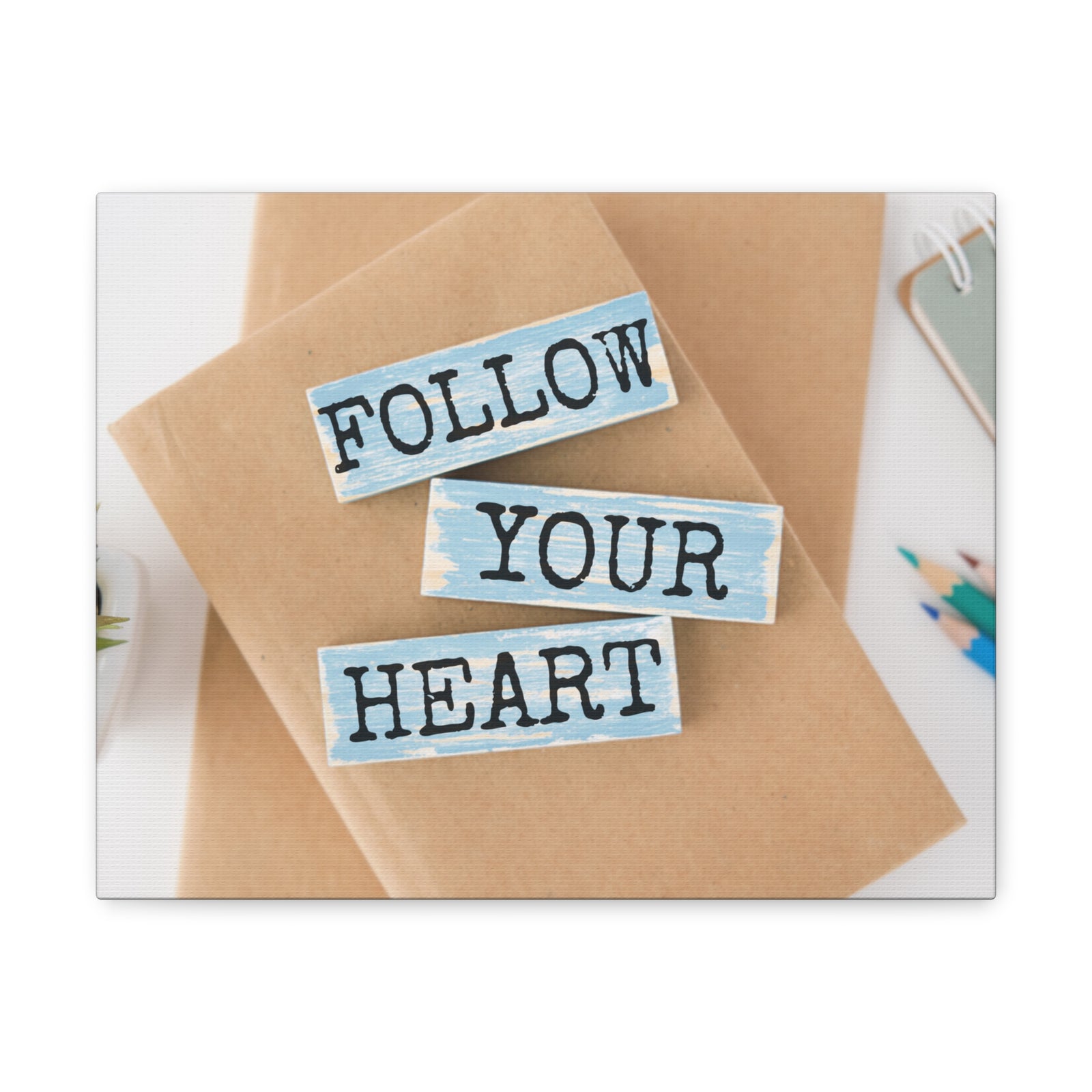 Inspirational Quote Canvas Follow Your Heart Wall Art Motivational Motto Inspiring Prints Artwork Decor Ready to Hang-Express Your Love Gifts