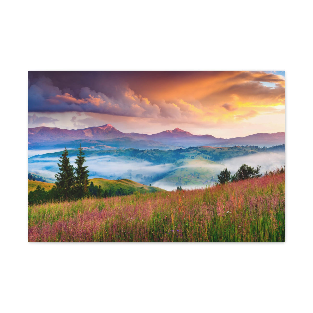 Majestic Mountain Mystic Forest Nature Wilderness Photography Canvas Wall Art for Home Decor Ready-to-Hang-Express Your Love Gifts