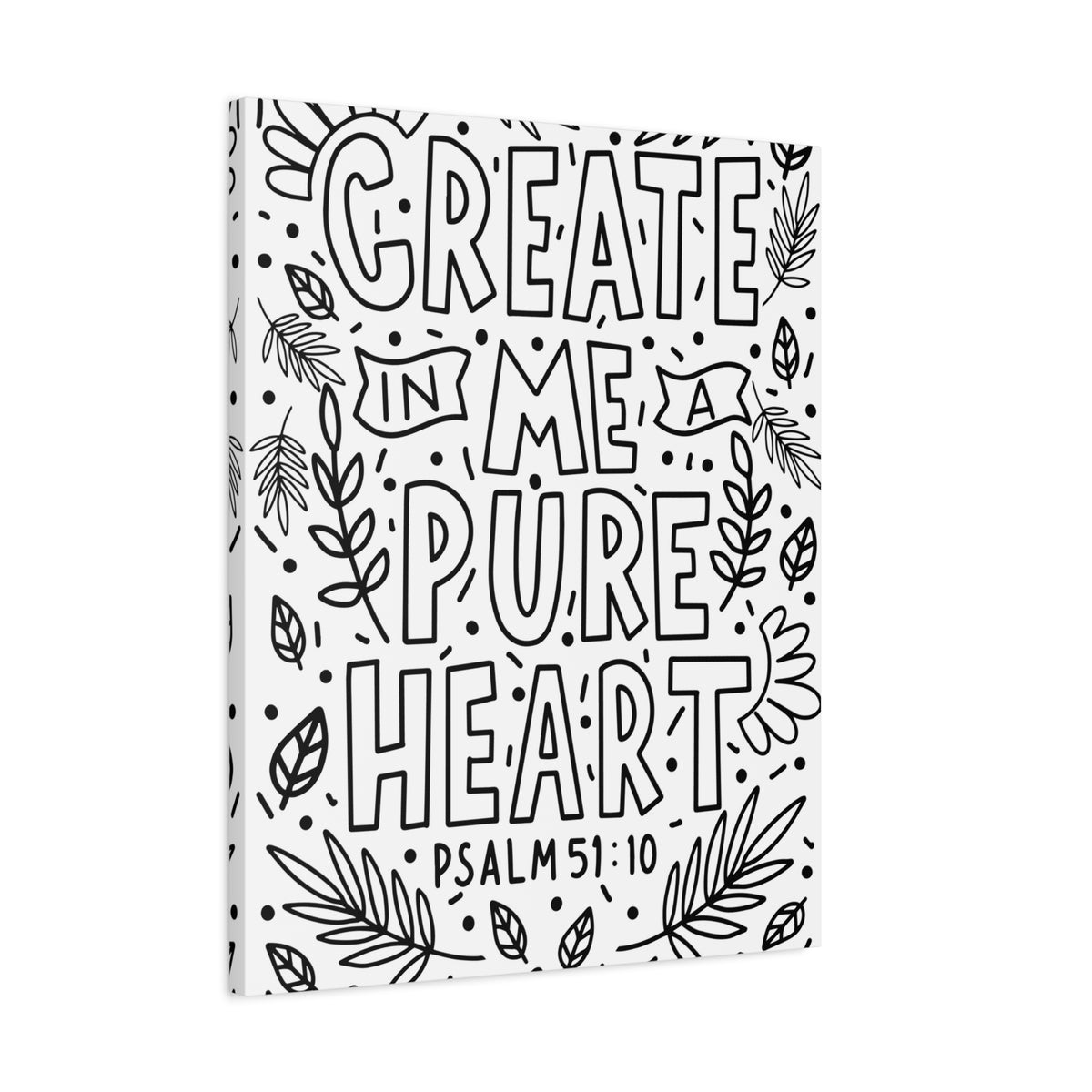 Scripture Canvas A Pure Heart Psalm 51:10 Christian Wall Art Bible Verse Print Ready to Hang-Express Your Love Gifts