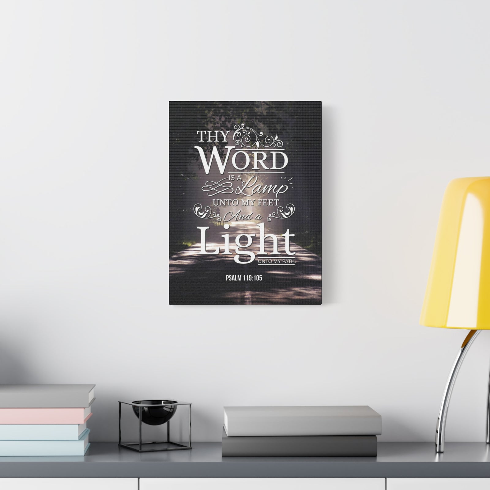 Bible Verse Canvas Thy Word is a Lamp Unto my Feet Psalm 119:105 Bible Verse Wall Art Scripture Art Faith Artwork Christian Home Decor-Express Your Love Gifts