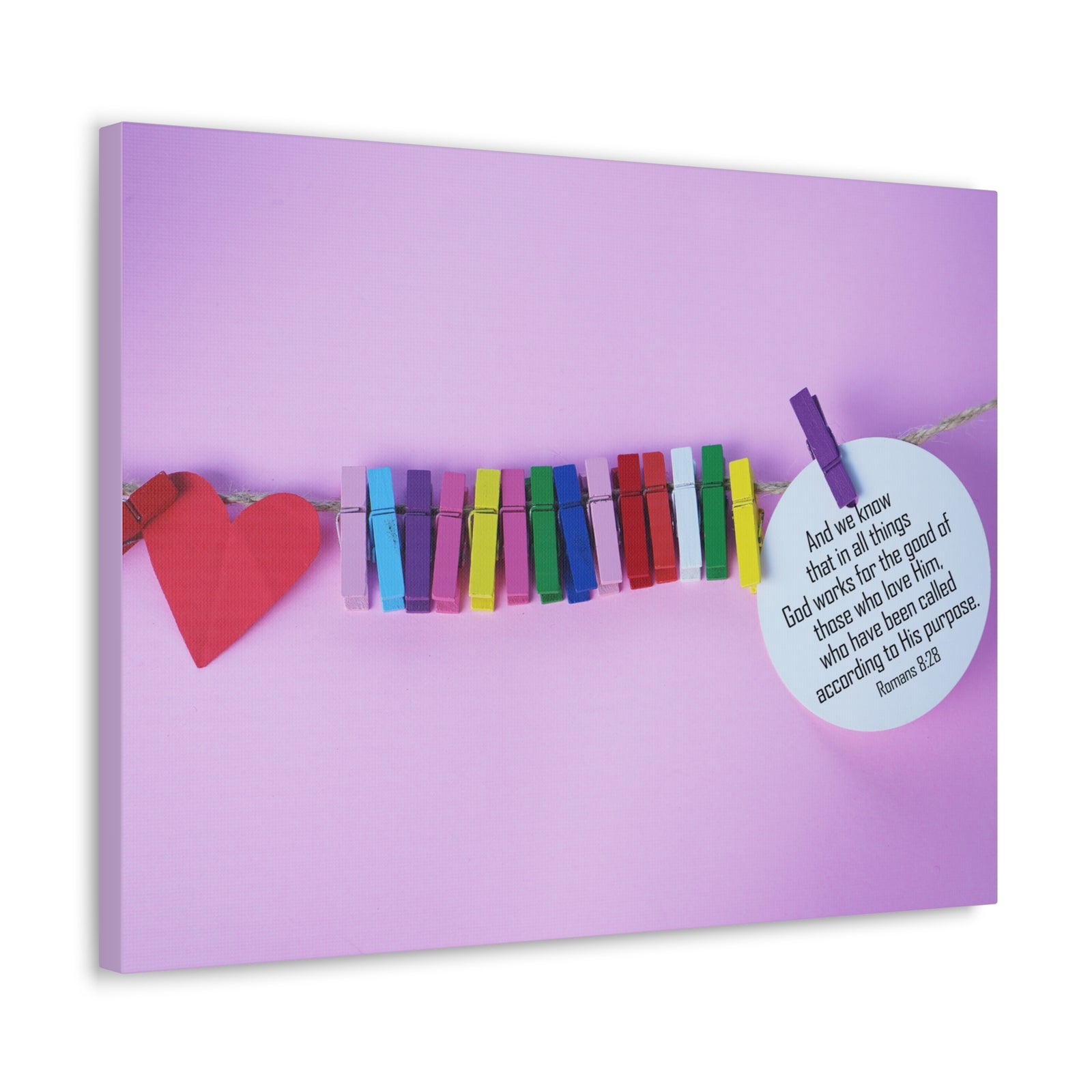 Scripture Walls His Purpose Romans 8:28 Bible Verse Canvas Christian Wall Art Ready to Hang-Express Your Love Gifts