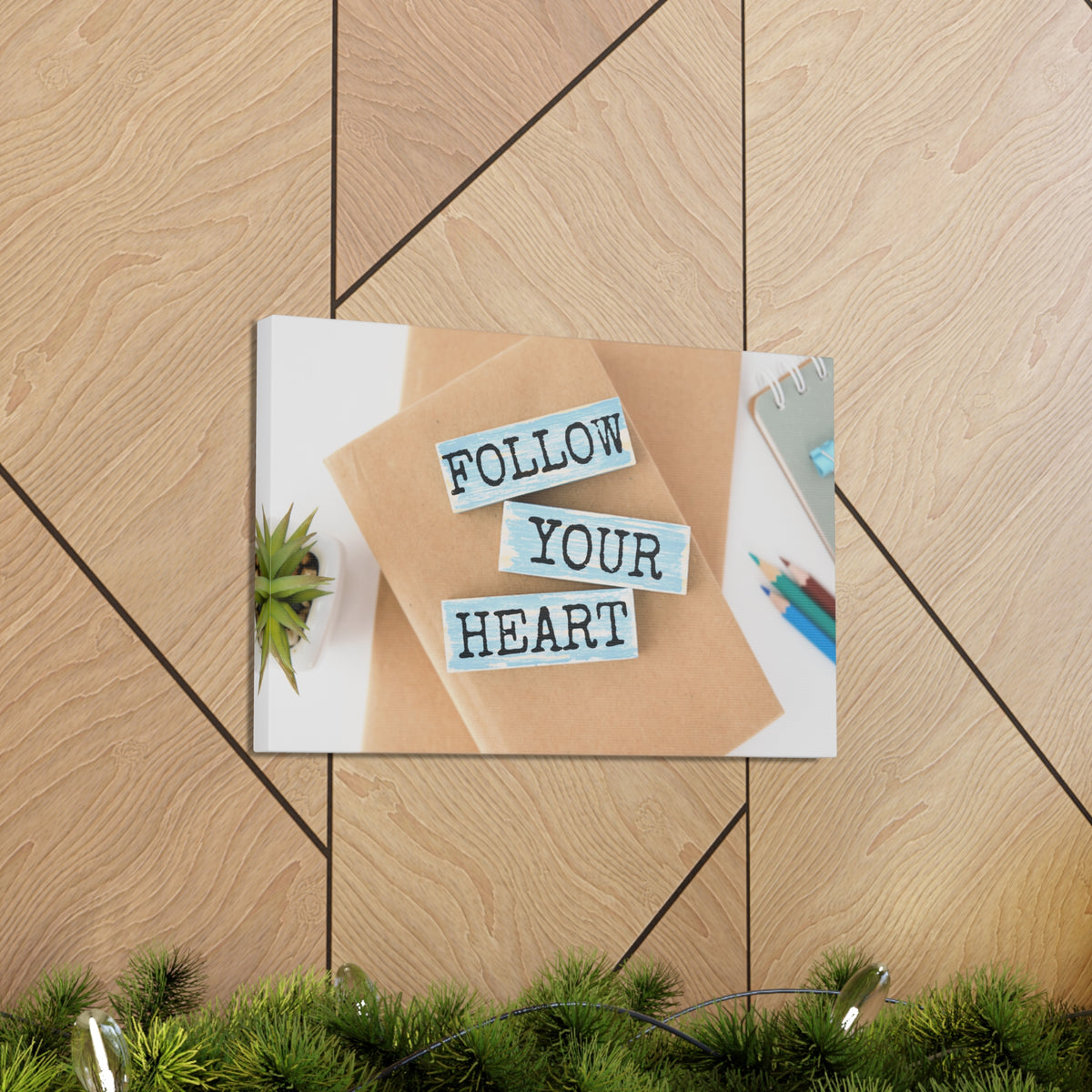 Inspirational Quote Canvas Follow Your Heart Wall Art Motivational Motto Inspiring Prints Artwork Decor Ready to Hang-Express Your Love Gifts