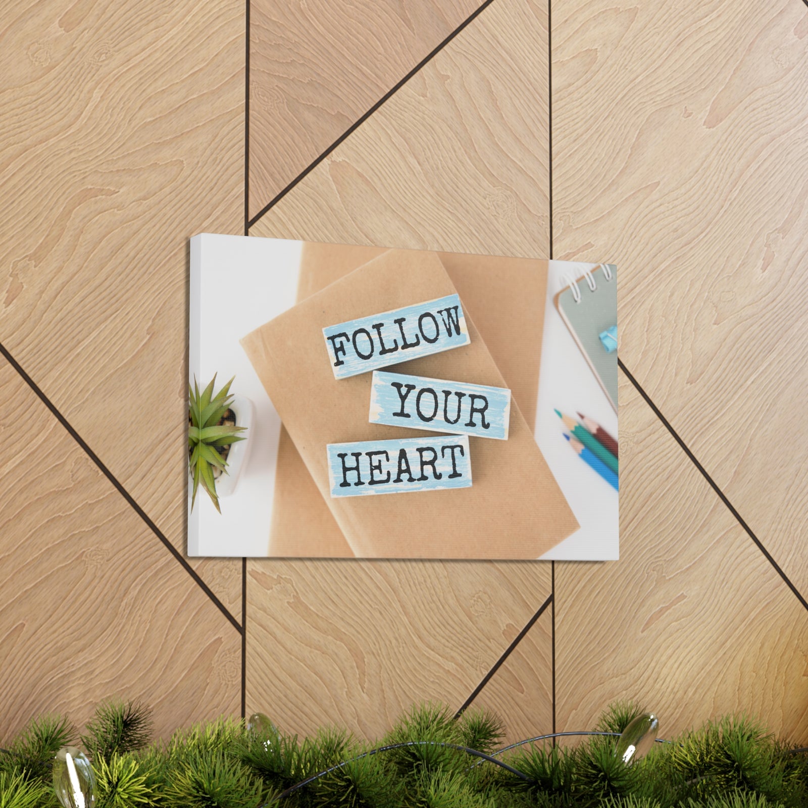 Inspirational Quote Canvas Follow Your Heart Wall Art Motivational Motto Inspiring Prints Artwork Decor Ready to Hang-Express Your Love Gifts