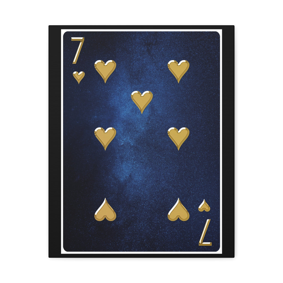 Seven Of Hearts Space Background Playing Card Canvas Wall Art for Home Decor Ready-to-Hang-Express Your Love Gifts