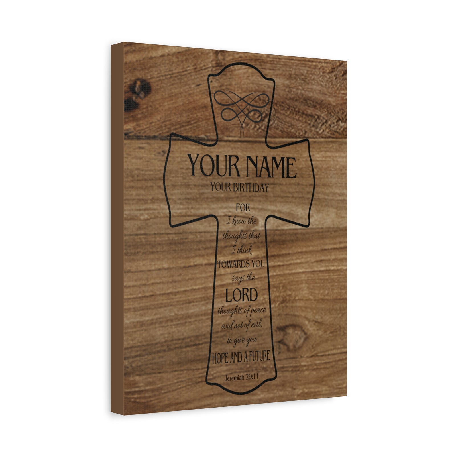 Scripture Walls Personalized Hope and a Future Jeremiah 29:11 Bible Chapter Canvas Christian Wall Art Ready to Hang-Express Your Love Gifts