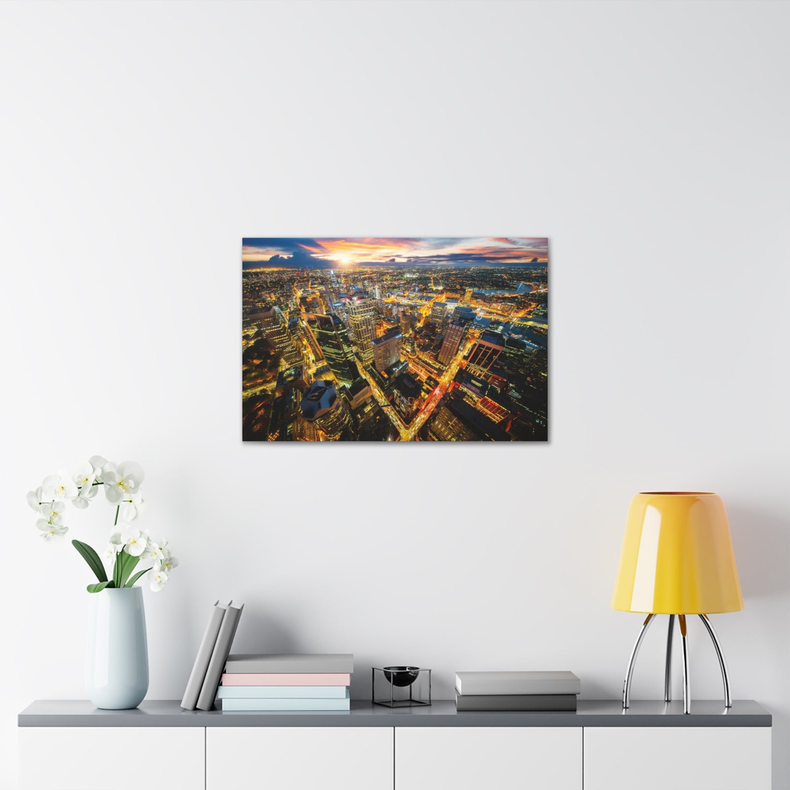 Sydney Night Skyline Canvas Artwork High-Quality Breathtaking Stunning Cityscape for Home Decor Ready to Hang-Express Your Love Gifts