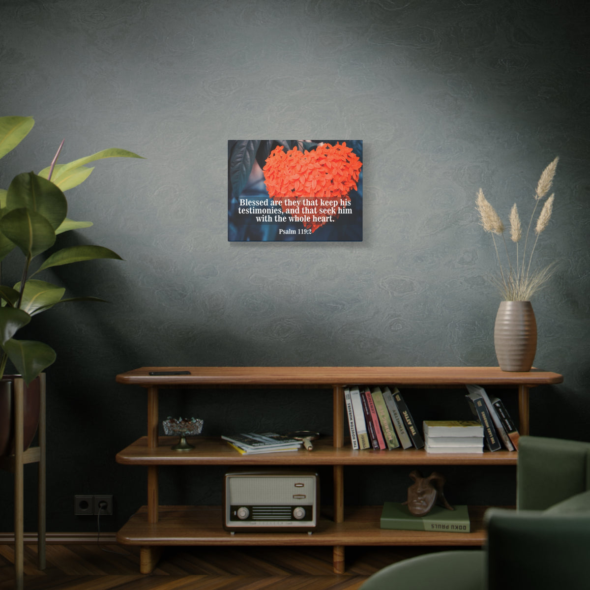 Scripture Canvas Keep His Testimonies Psalm 119:2 Christian Wall Art Bible Verse Print Ready to Hang-Express Your Love Gifts