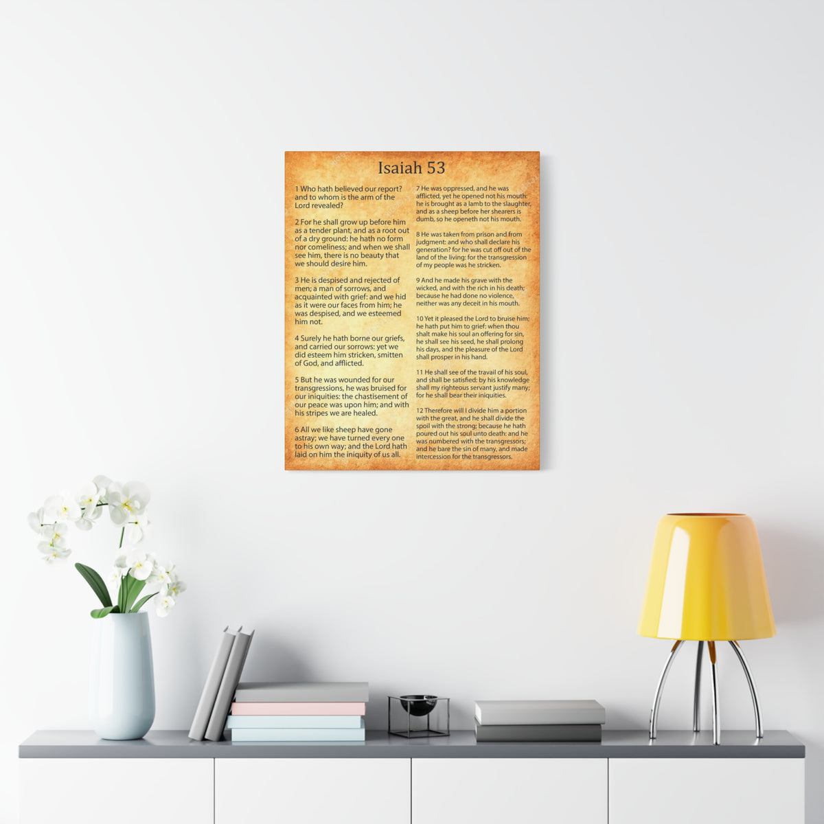 Scripture Walls Coming of Christ Isaiah 53 Chapter Gold Christian Wall Art Print Ready to Hang Unframed-Express Your Love Gifts