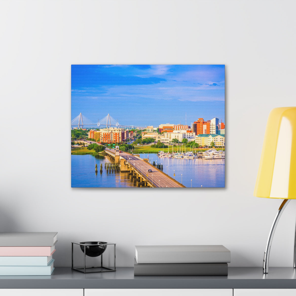 Charleston Daytime Skyline Canvas Artwork High-Quality Breathtaking Stunning Cityscape for Home Decor Ready to Hang-Express Your Love Gifts