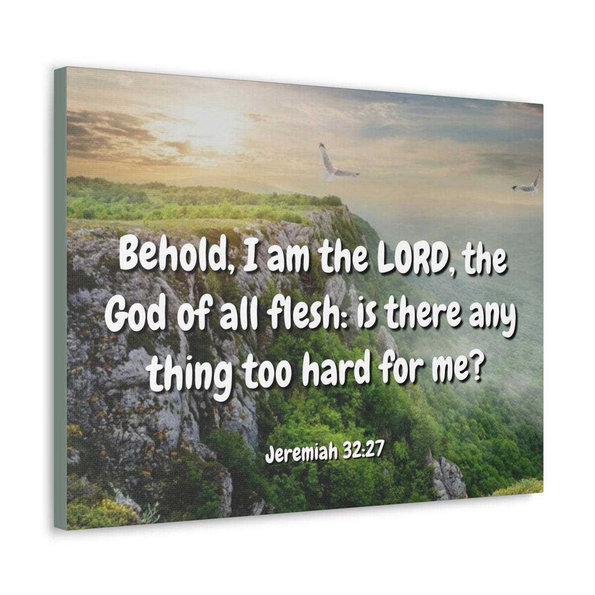 Scripture Canvas The Lord Jeremiah 32:27 Christian Wall Art Bible Verse Print Ready to Hang-Express Your Love Gifts