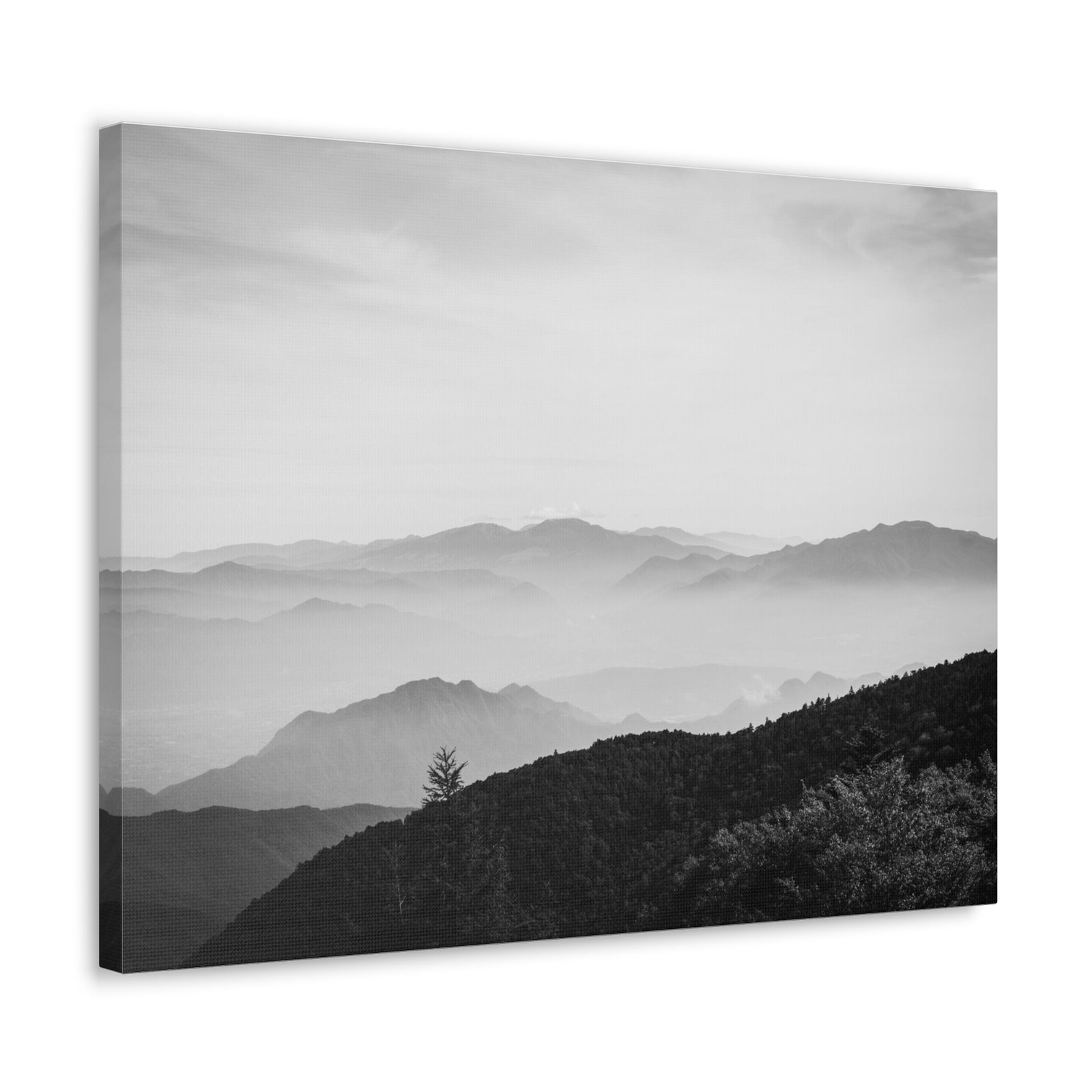 Misty Mountains Forest Nature Wilderness Photography Canvas Wall Art for Home Decor Ready-to-Hang-Express Your Love Gifts