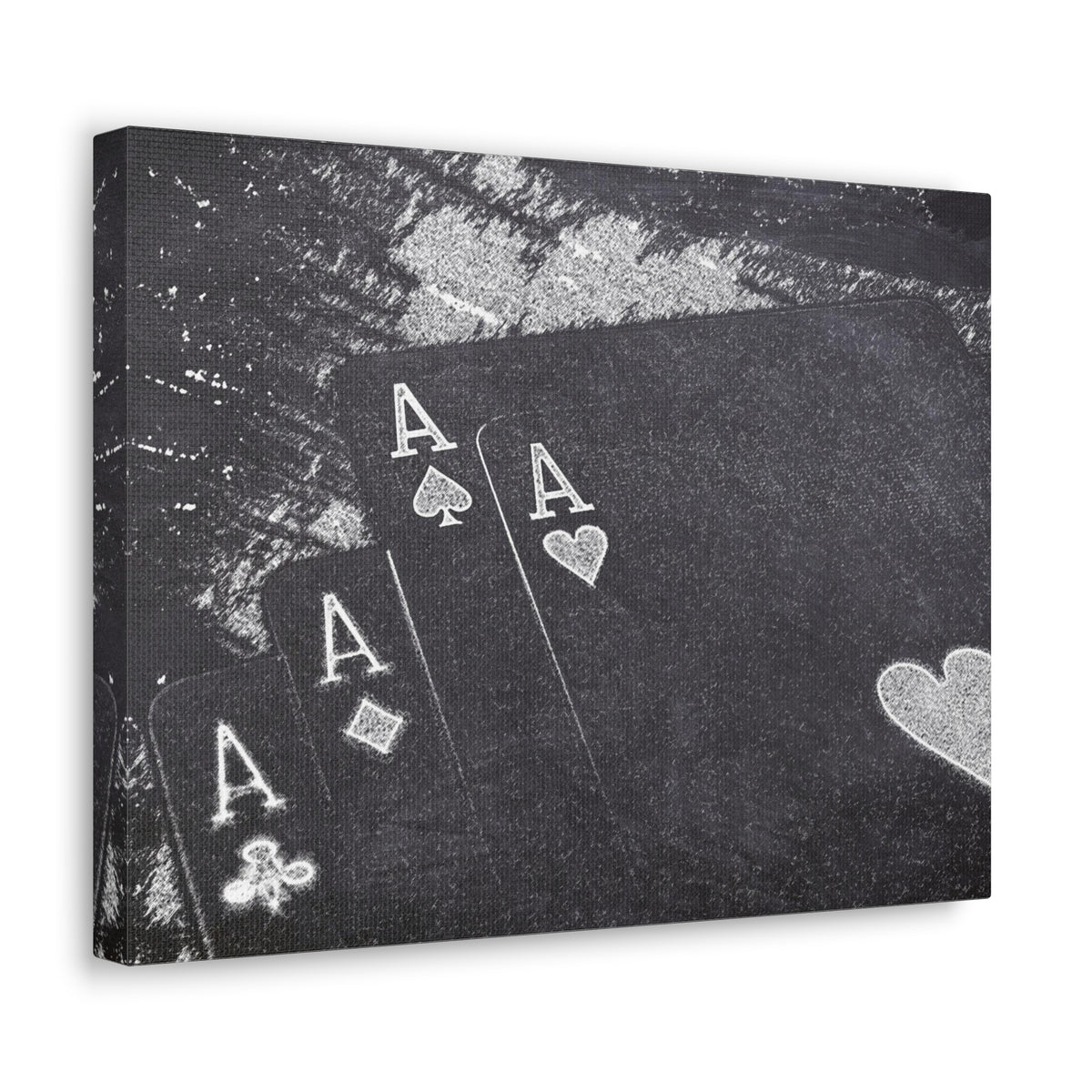 Chalkboard Playing Card Suit Ranked Playing Card Canvas Wall Art for Home Decor Ready-to-Hang-Express Your Love Gifts